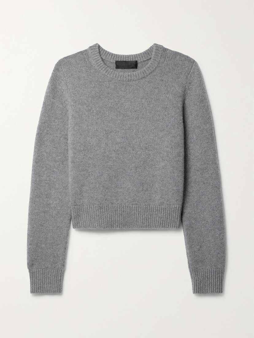 Nili Lotan Poppy Cropped Brushed Cashmere Sweater