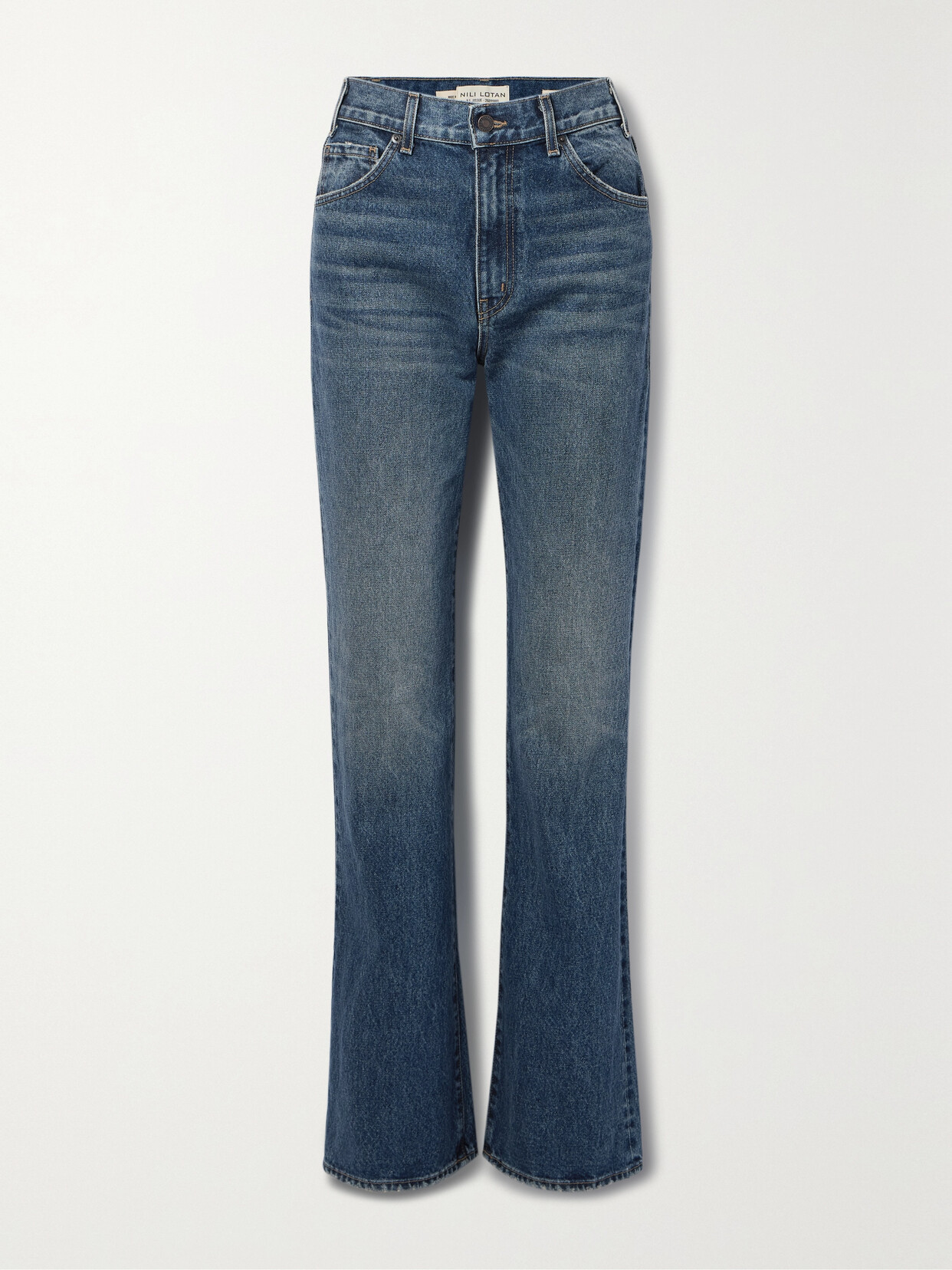 Shop Nili Lotan Joan High-rise Straight-leg Jeans In Blue