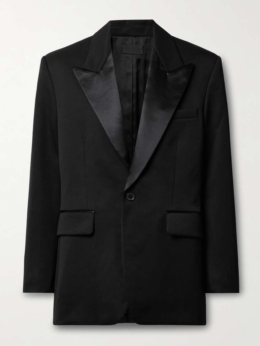 Nili Lotan Leandre Satin-trimmed Wool-twill Blazer