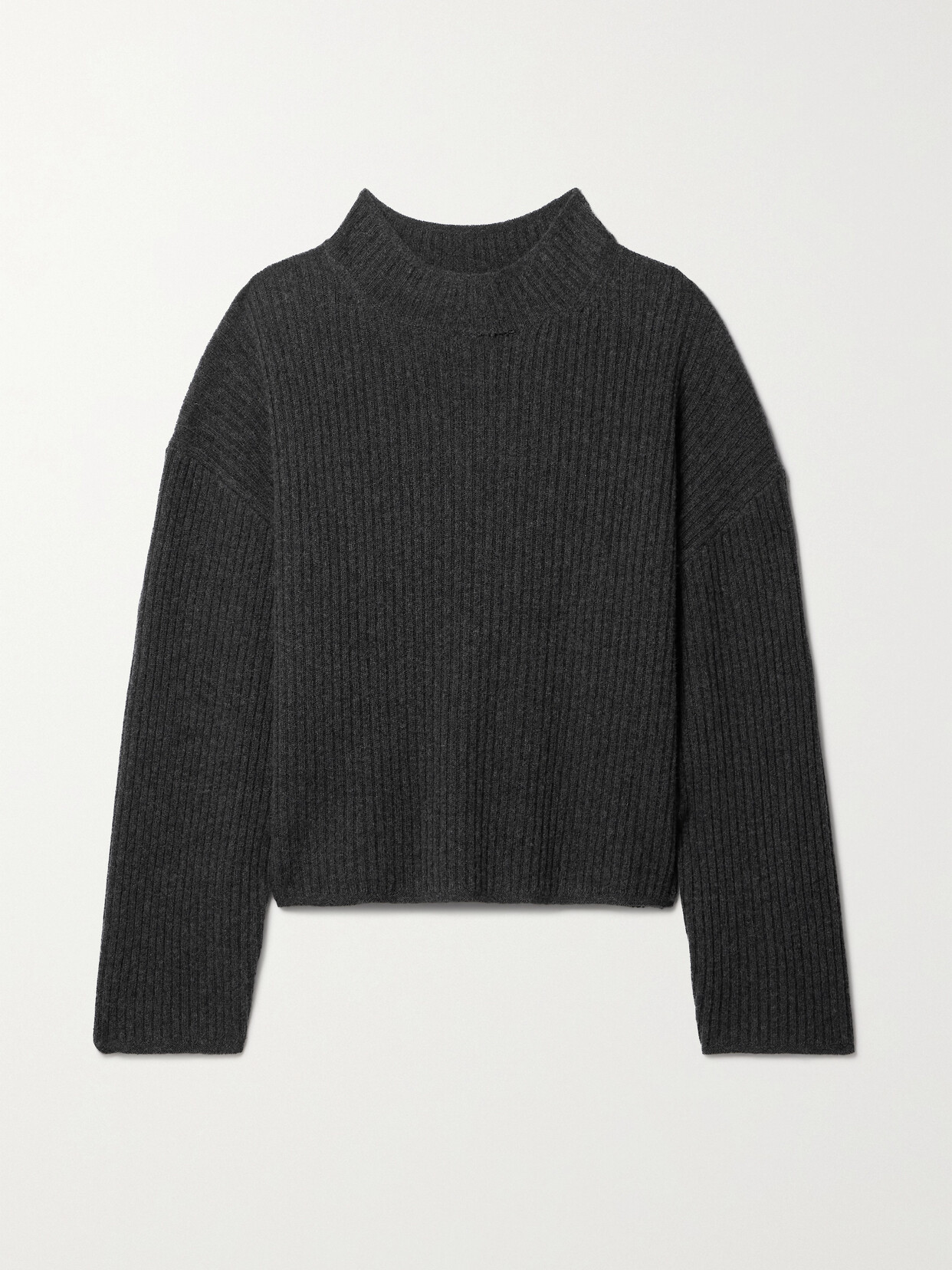 Nili Lotan Idesia Ribbed Wool Sweater In Gray