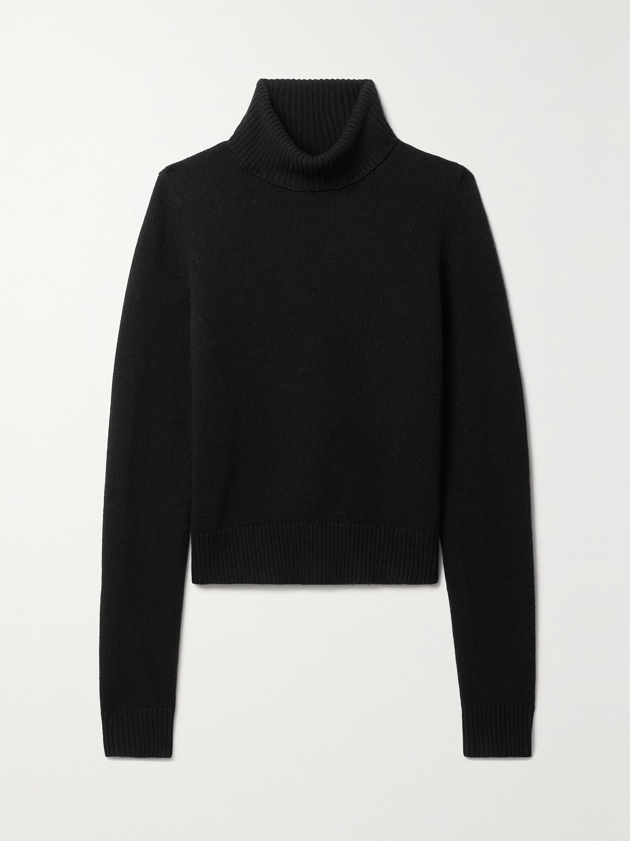 Nili Lotan Hollyn Cropped Wool Turtleneck Sweater In Black