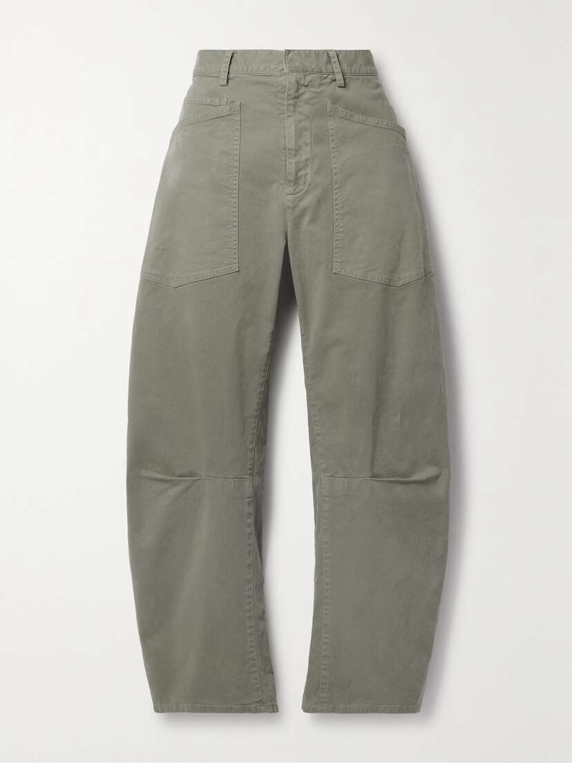 Nili Lotan Shon Cotton-blend Twill Tapered Pants