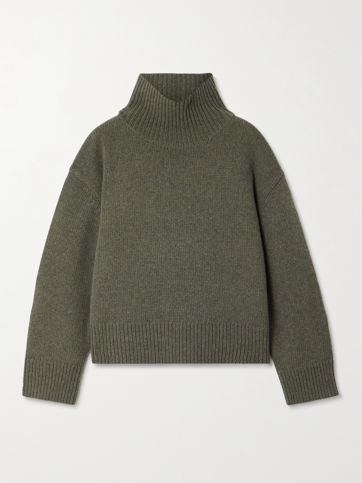 Shop Nili Lotan Omaira Wool Turtleneck Sweater In Green