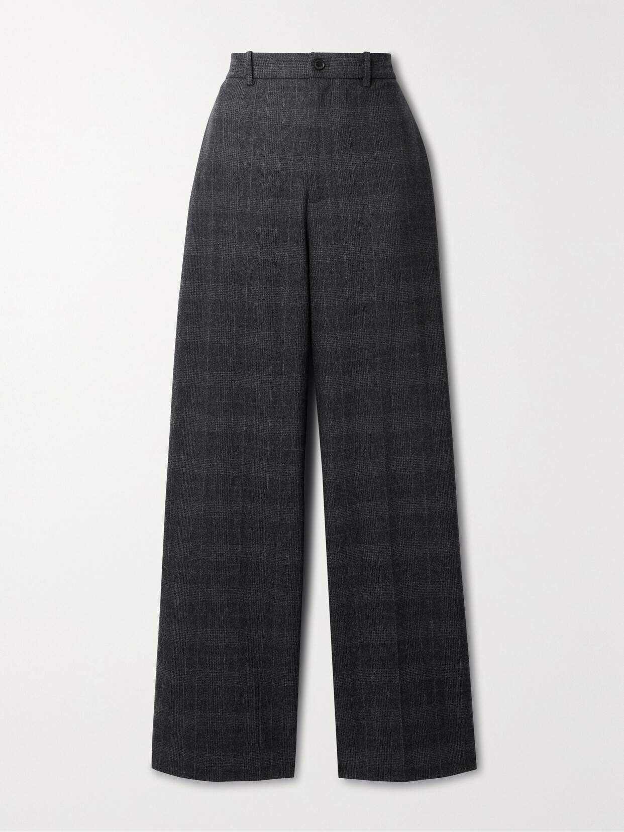 Nili Lotan Johan Prince Of Wales Checked Wool And Cashmere-blend Wide-leg Trousers In Grey