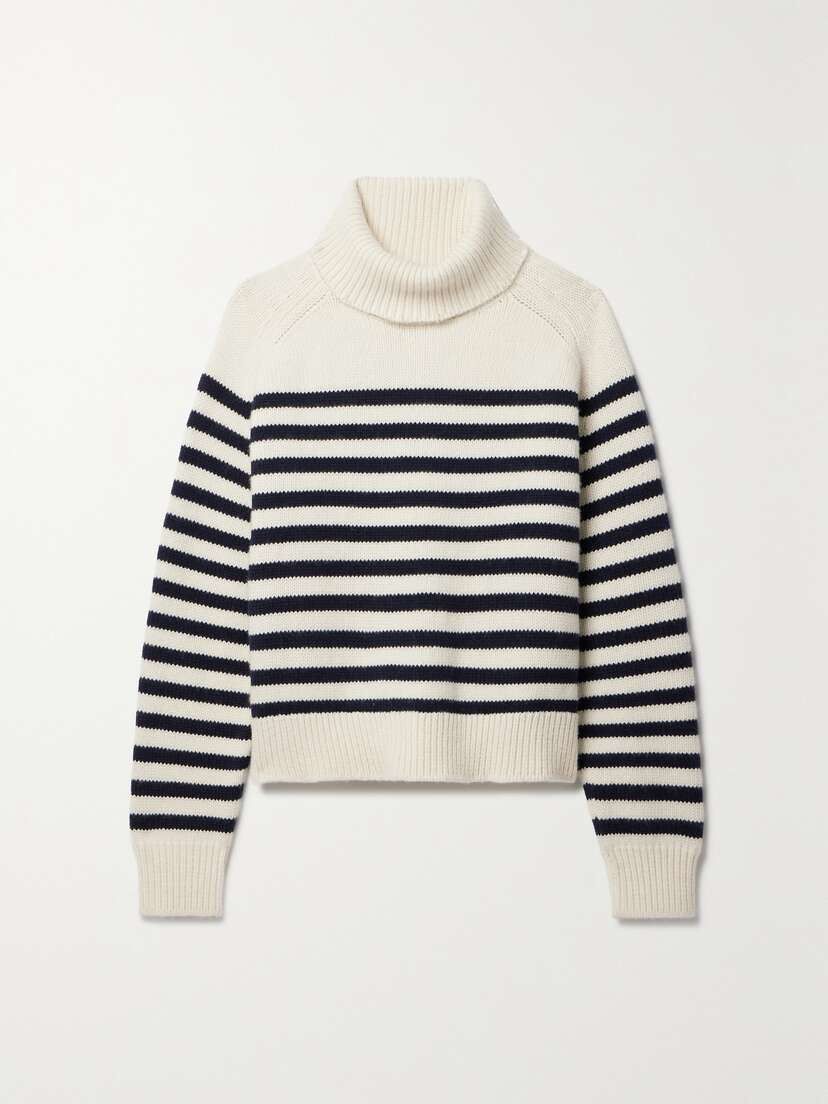 Nili Lotan Gideon Striped Merino Wool And Cashmere-blend Turtleneck Sweater