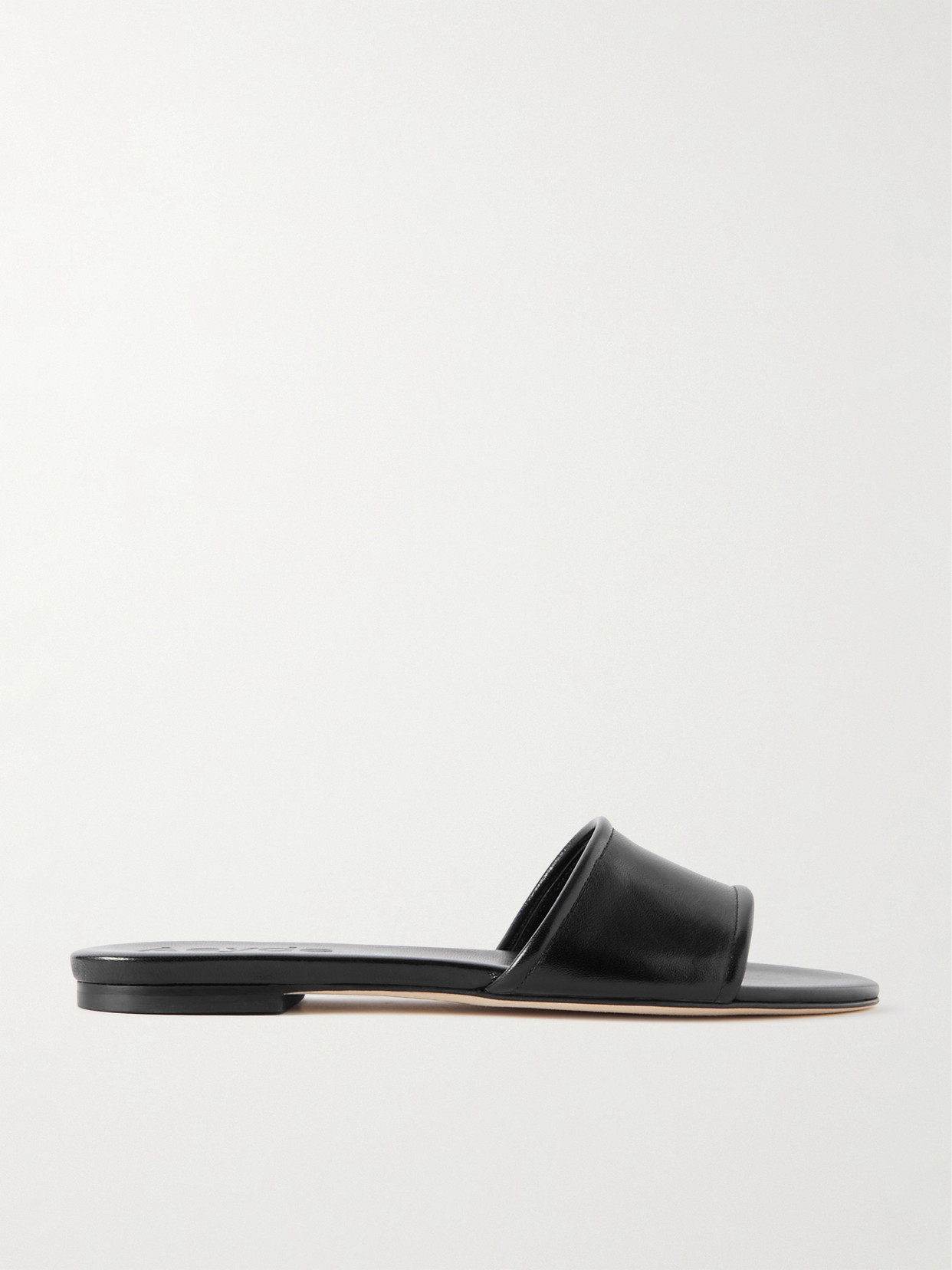 Aeyde 10mm Anna Leather Slide Flats In Black
