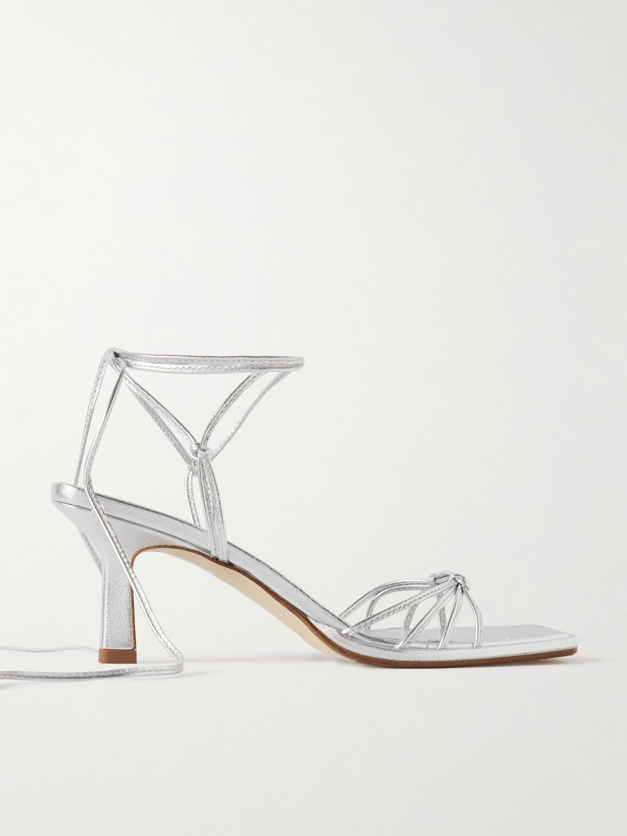 Shop Aeyde Roda Metallic Leather Sandals In Silver