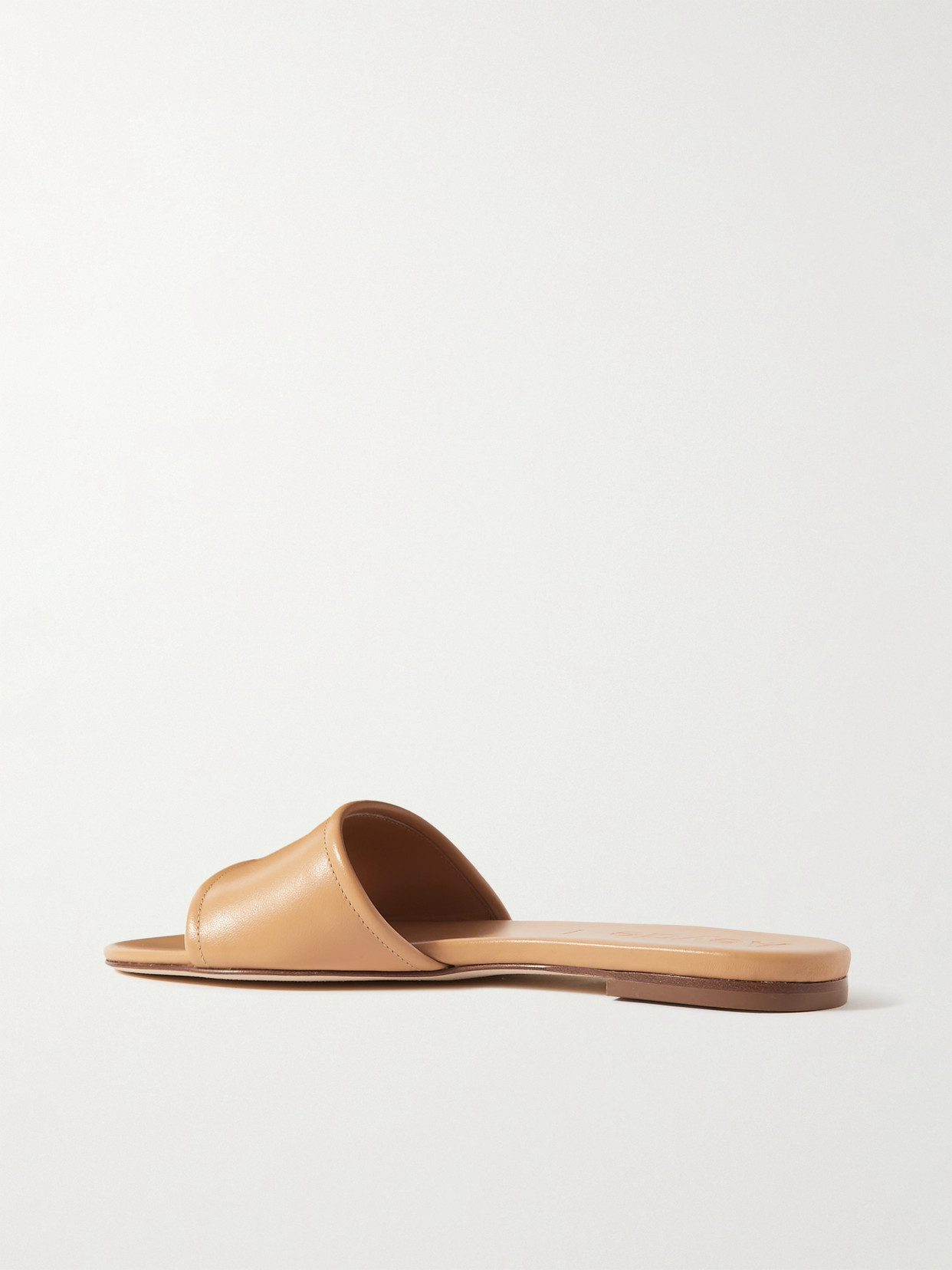 Aeyde 10mm Sumi Flat Leather Slide Sandals In Neutrals