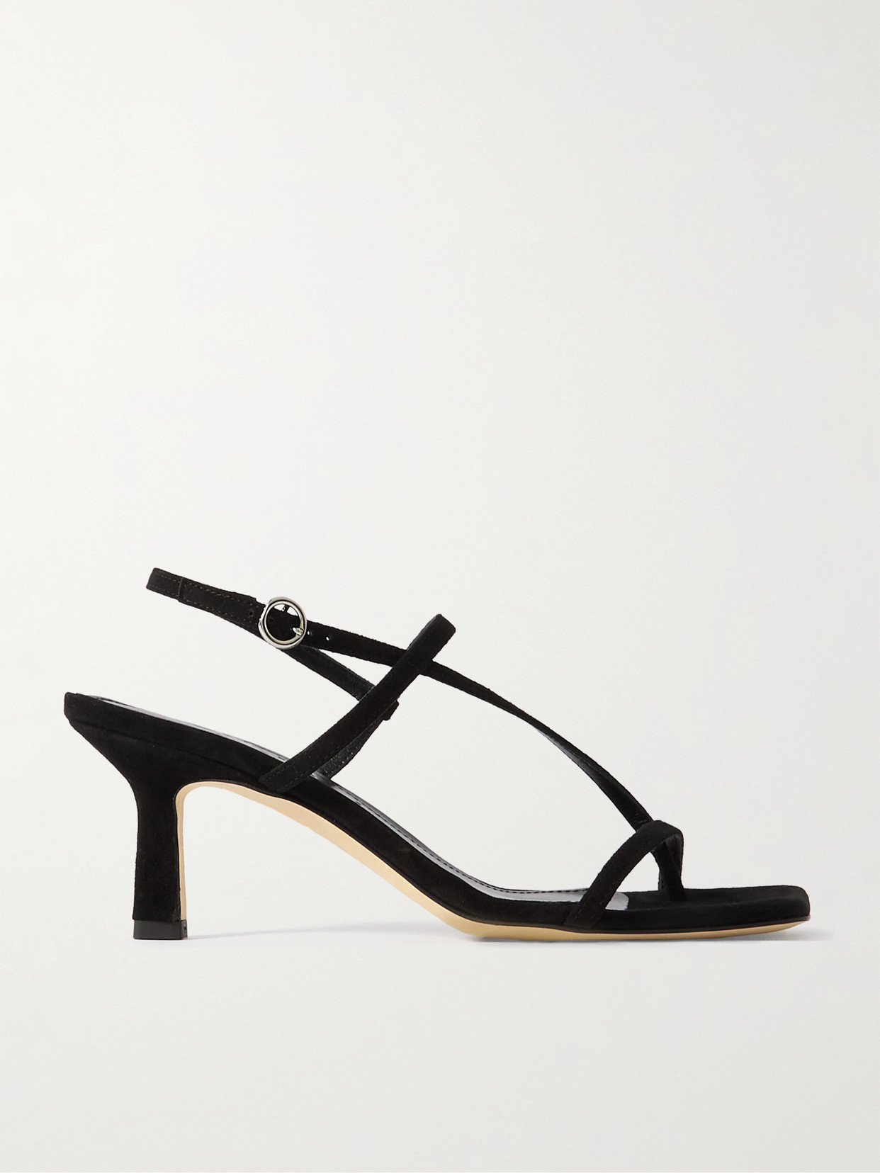 aeyde - Elise Suede Slingback Sandals - Black
