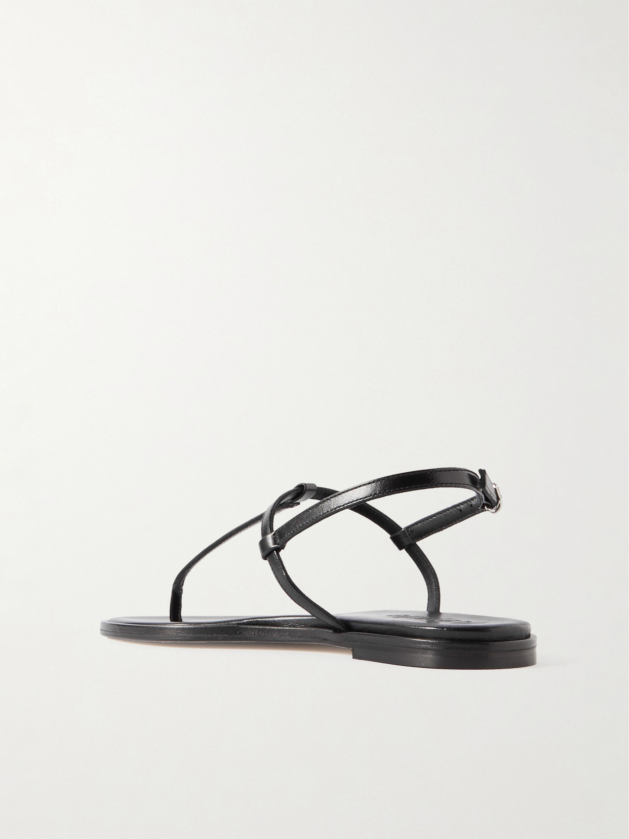 Shop Aeyde Nala Leather Sandals In Black