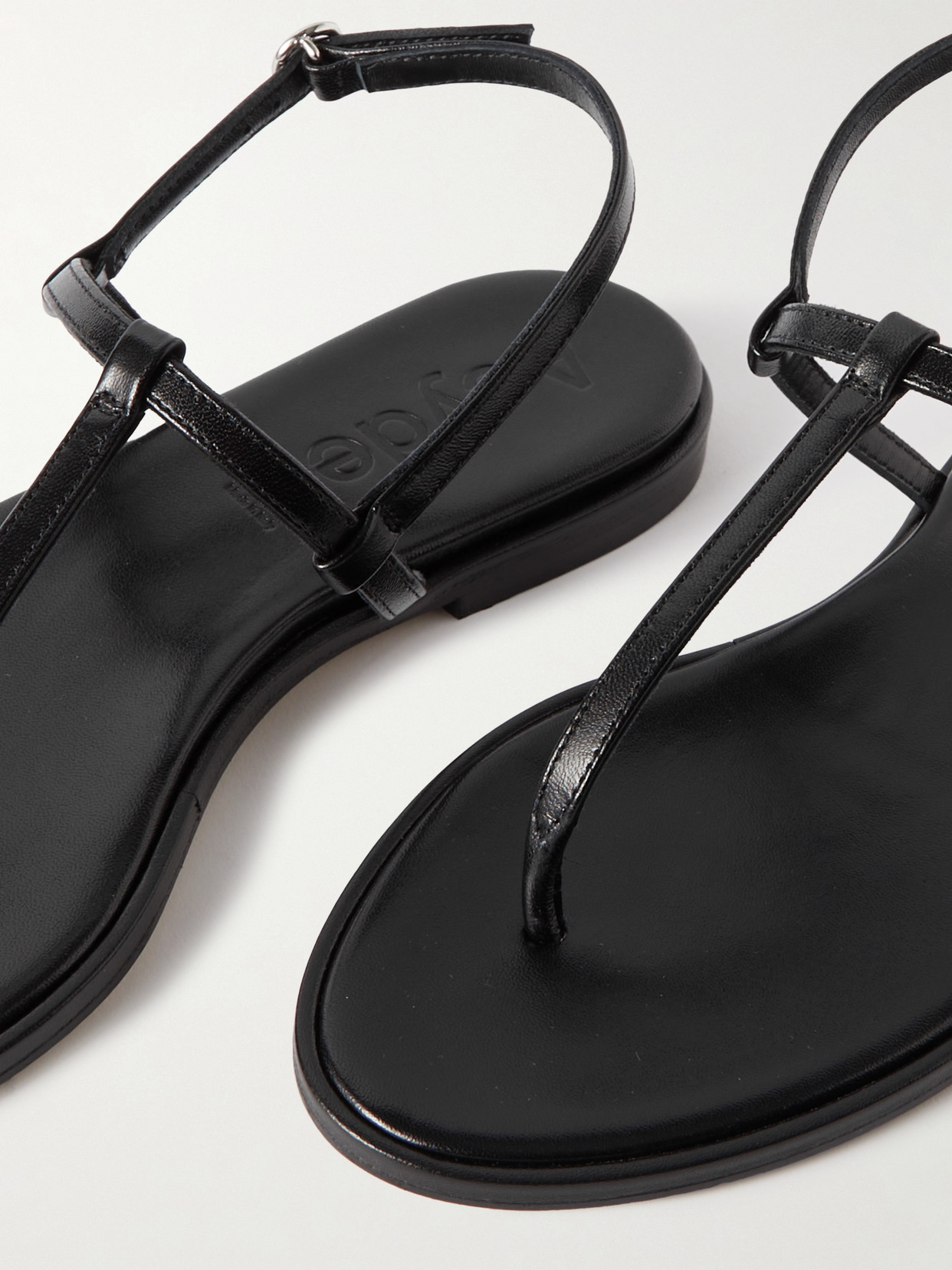 Shop Aeyde Nala Leather Sandals In Black