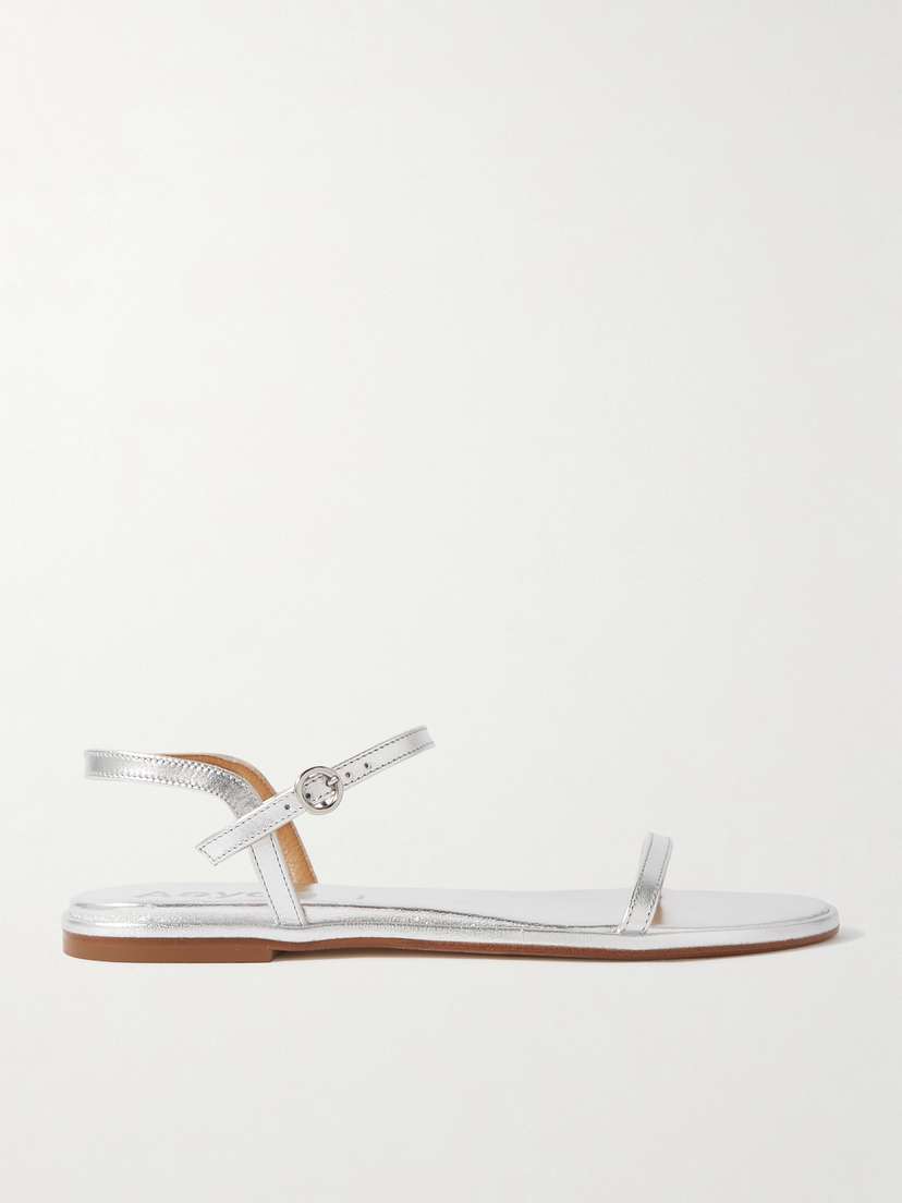 aeyde Nettie Metallic Leather Sandals