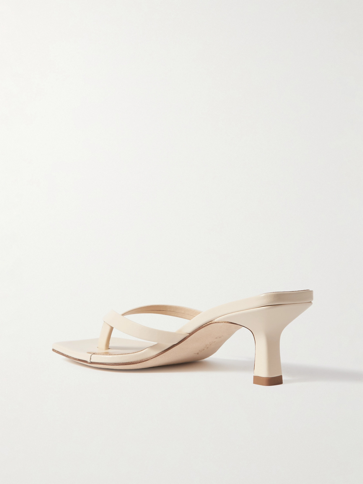 Shop Aeyde Wilma Leather Sandals In Cream