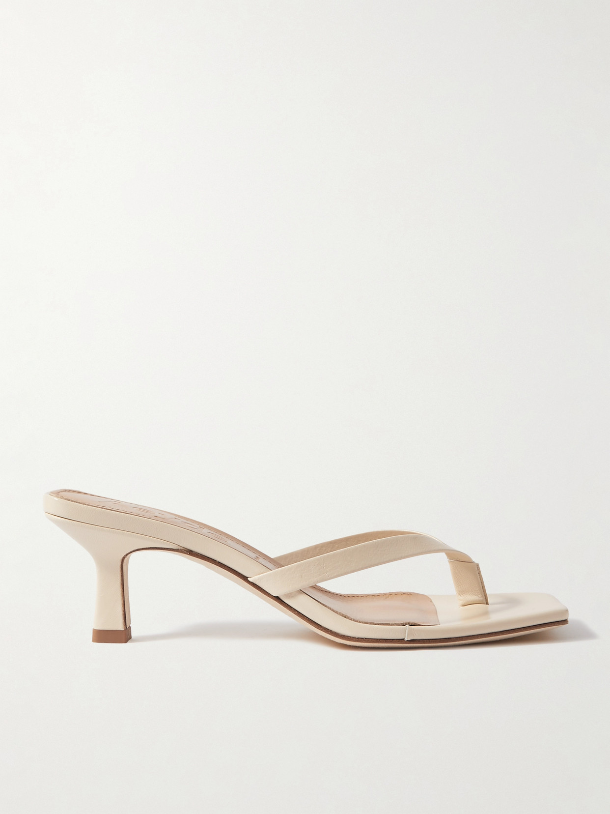 Shop Aeyde Wilma Leather Sandals In Cream