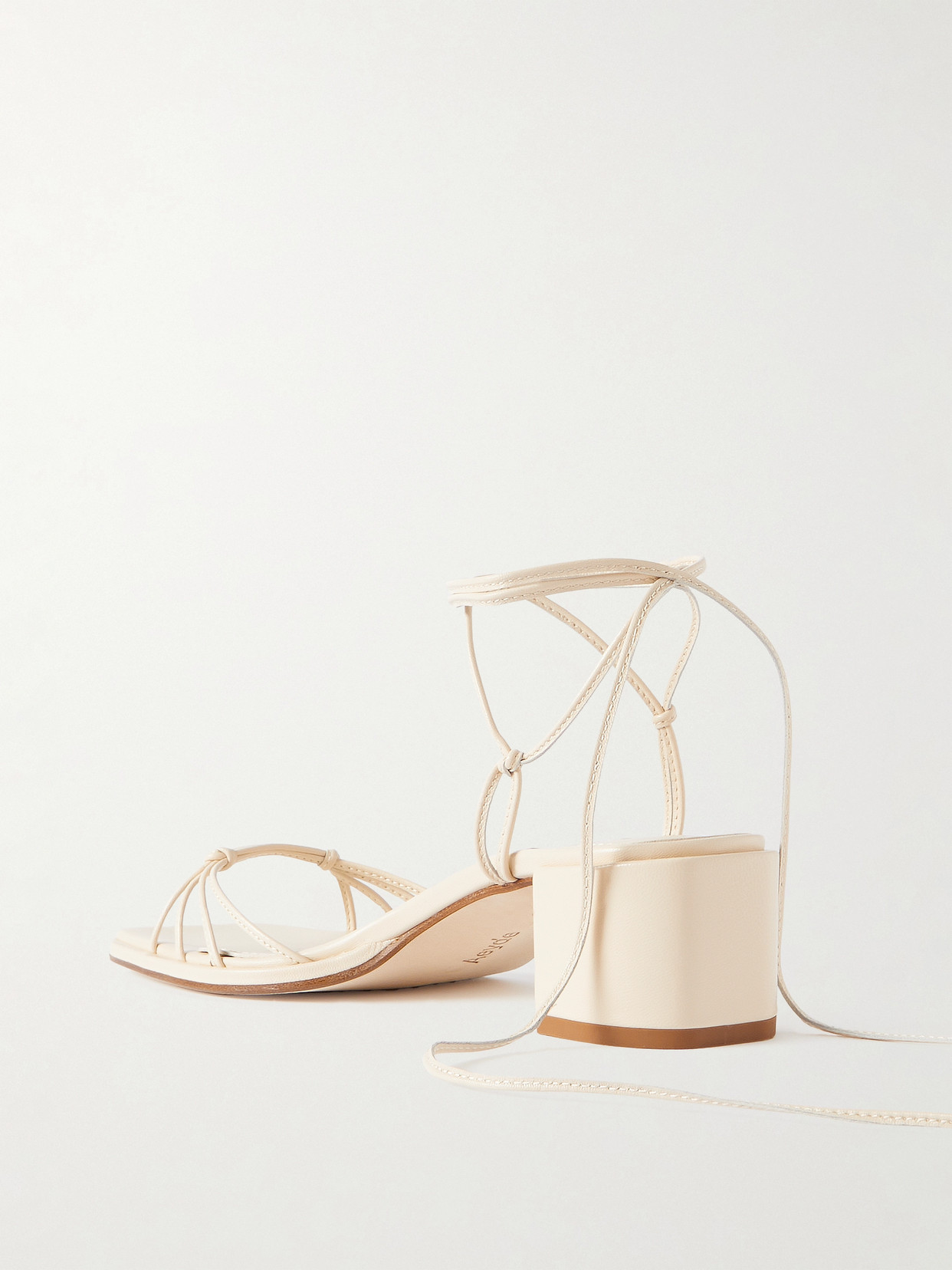 Aeyde Serafina Leather Sandals In Cream