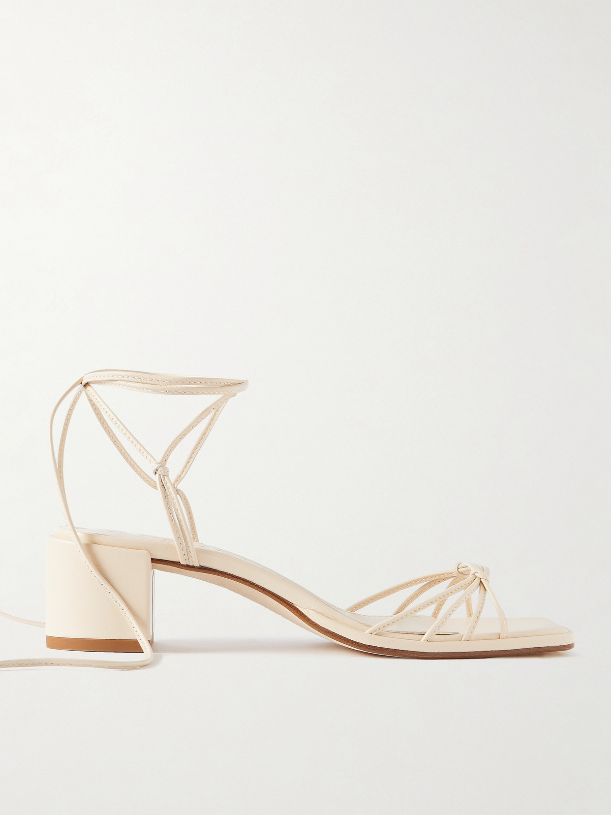 Aeyde Serafina Leather Sandals In Cream