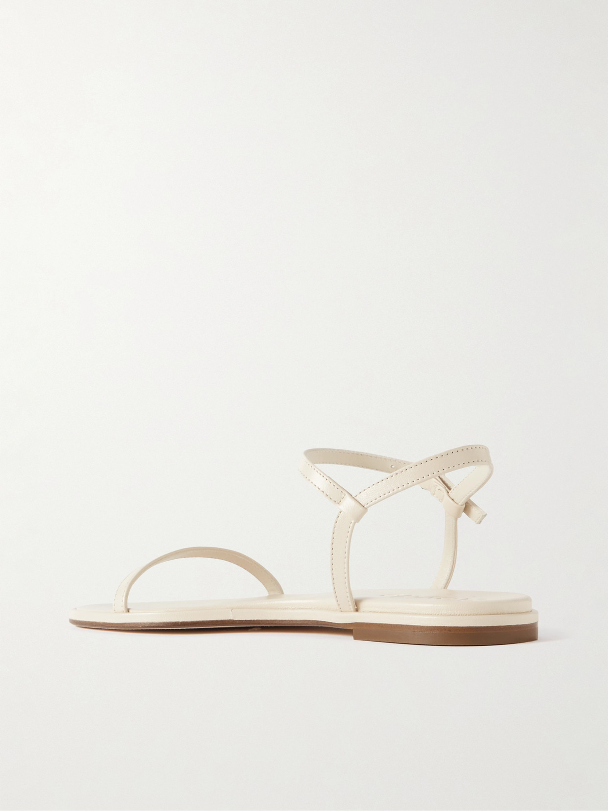 Shop Aeyde Nettie Leather Sandals In Cream