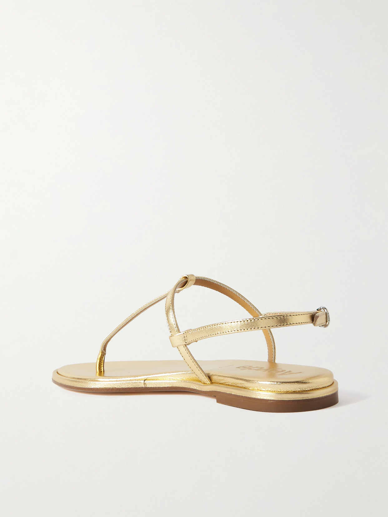 Aeyde Nala Metallic Leather Sandals In Gold