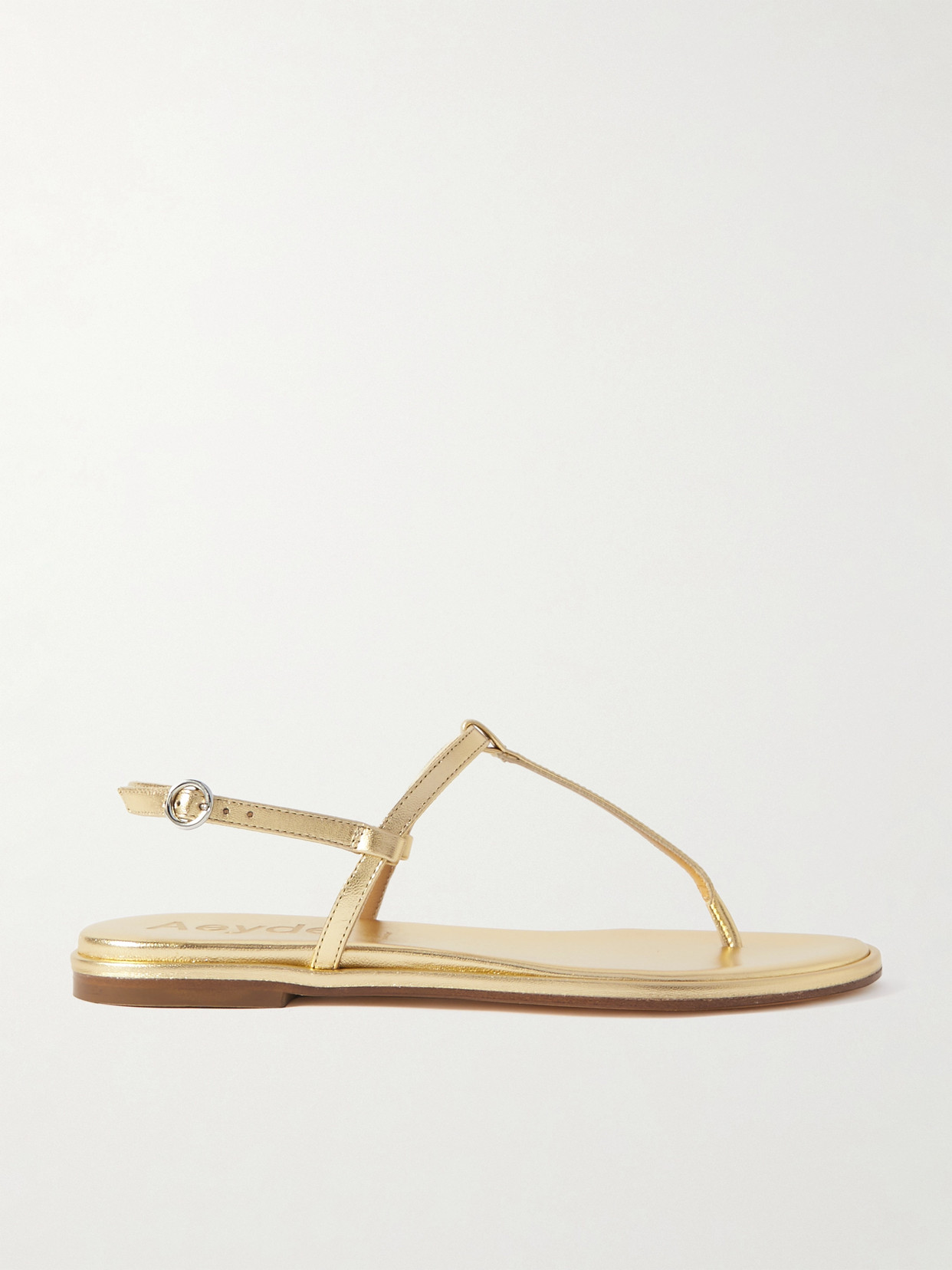 Aeyde Nala Metallic Leather Sandals In Gold