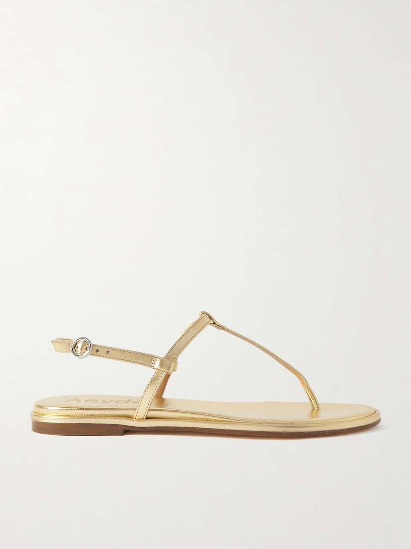 aeyde Nala Metallic Leather Sandals