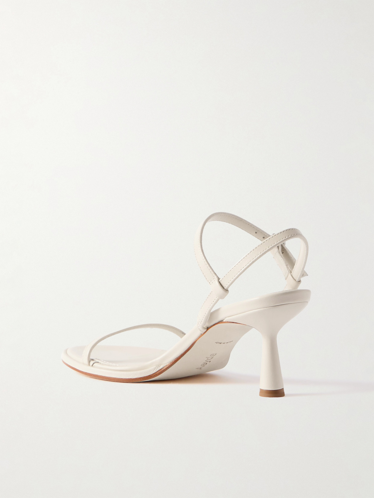 Shop Aeyde Mikita Leather Sandals In Cream