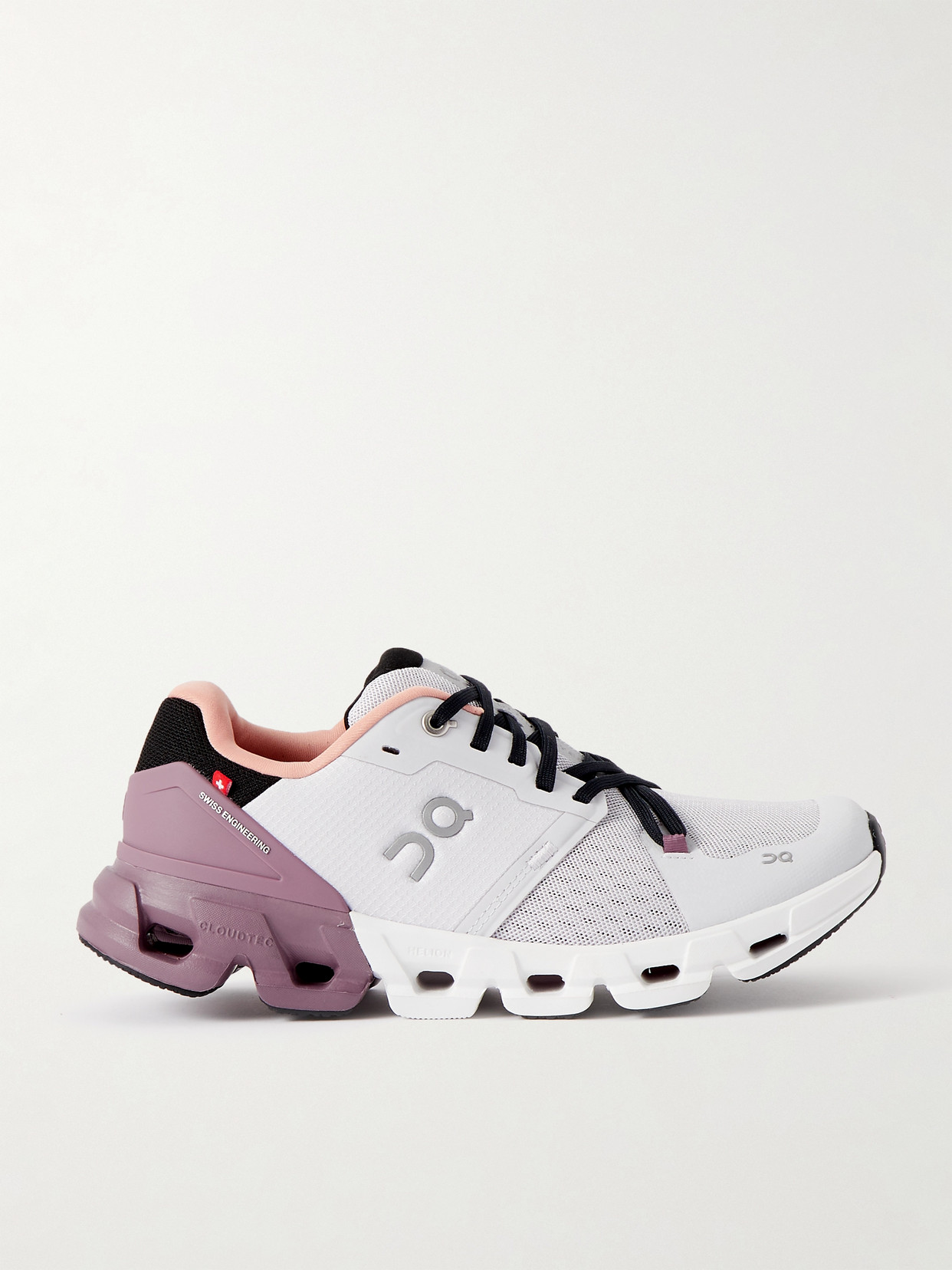 On Cloudflyer 4 Rubber-trimmed Color-block Mesh Sneakers In Purple