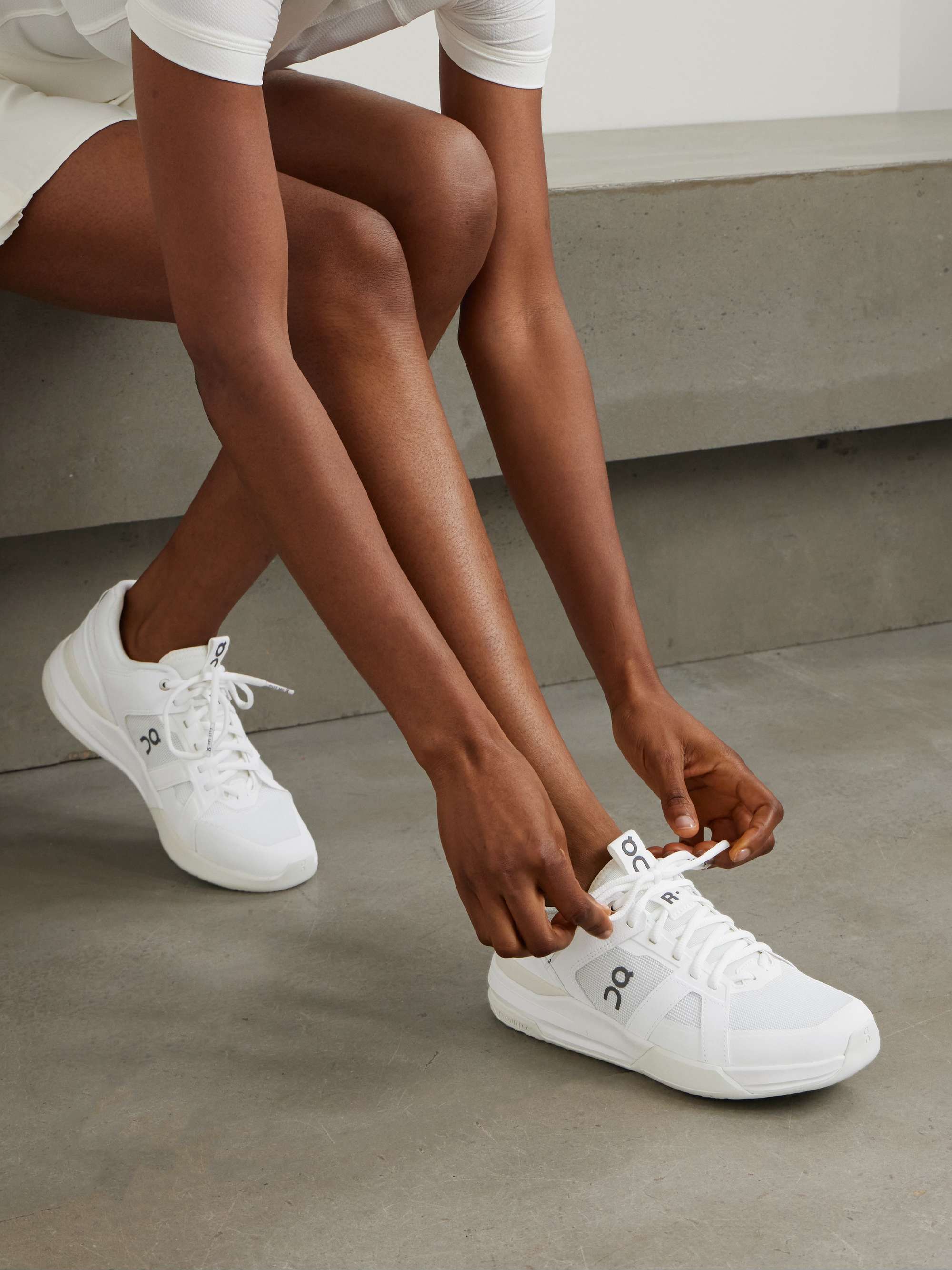 ON The Roger Clubhouse Pro faux leather-trimmed mesh sneakers  