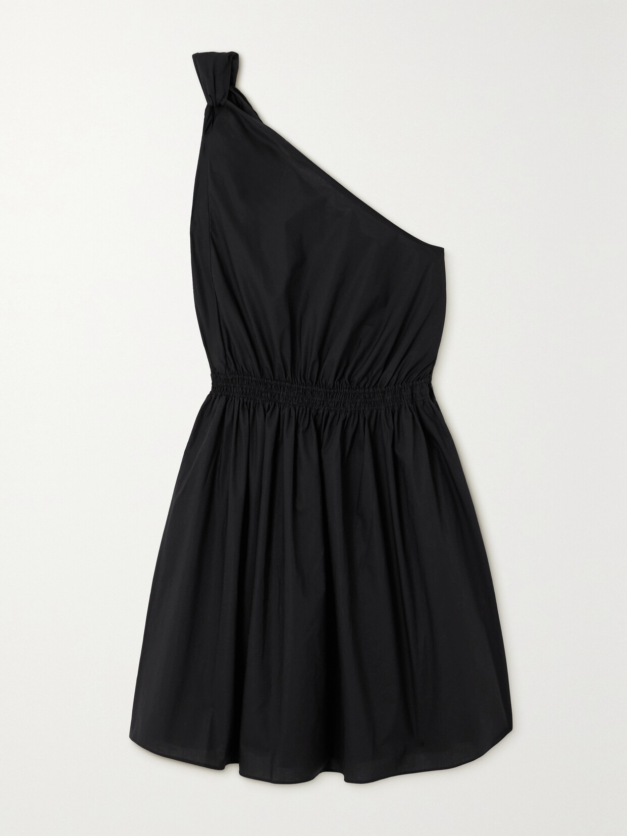 Matteau - + Net Sustain Twisted One-shoulder Organic Cotton Mini Dress - Black