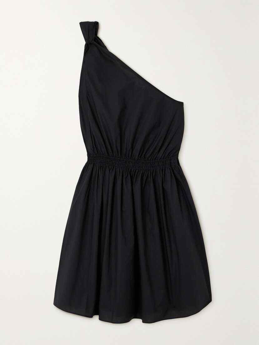 Matteau + Net Sustain Twisted One-shoulder Organic Cotton Mini Dress