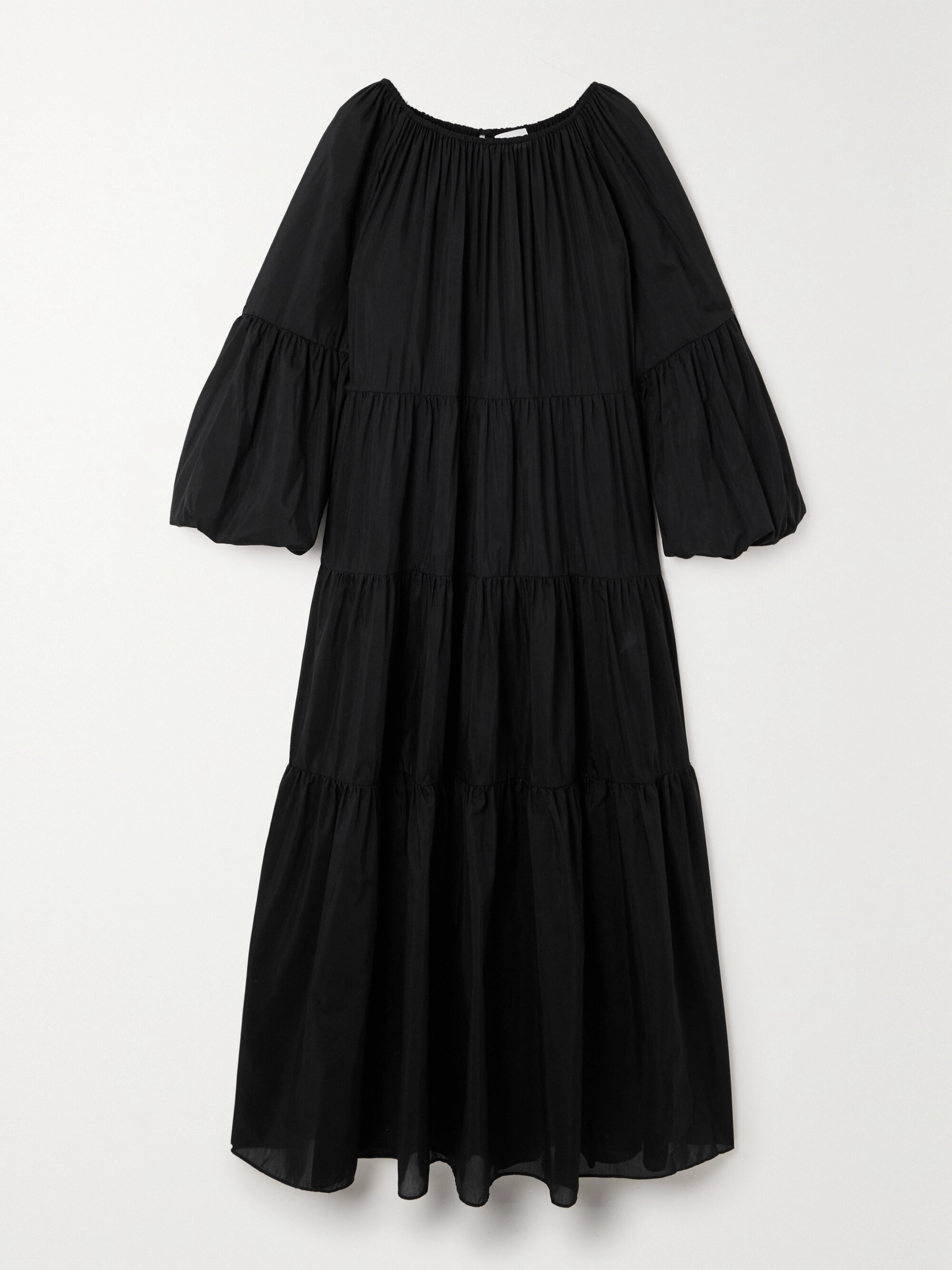 Matteau + NET SUSTAIN tiered organic cotton and silk-blend maxi dress