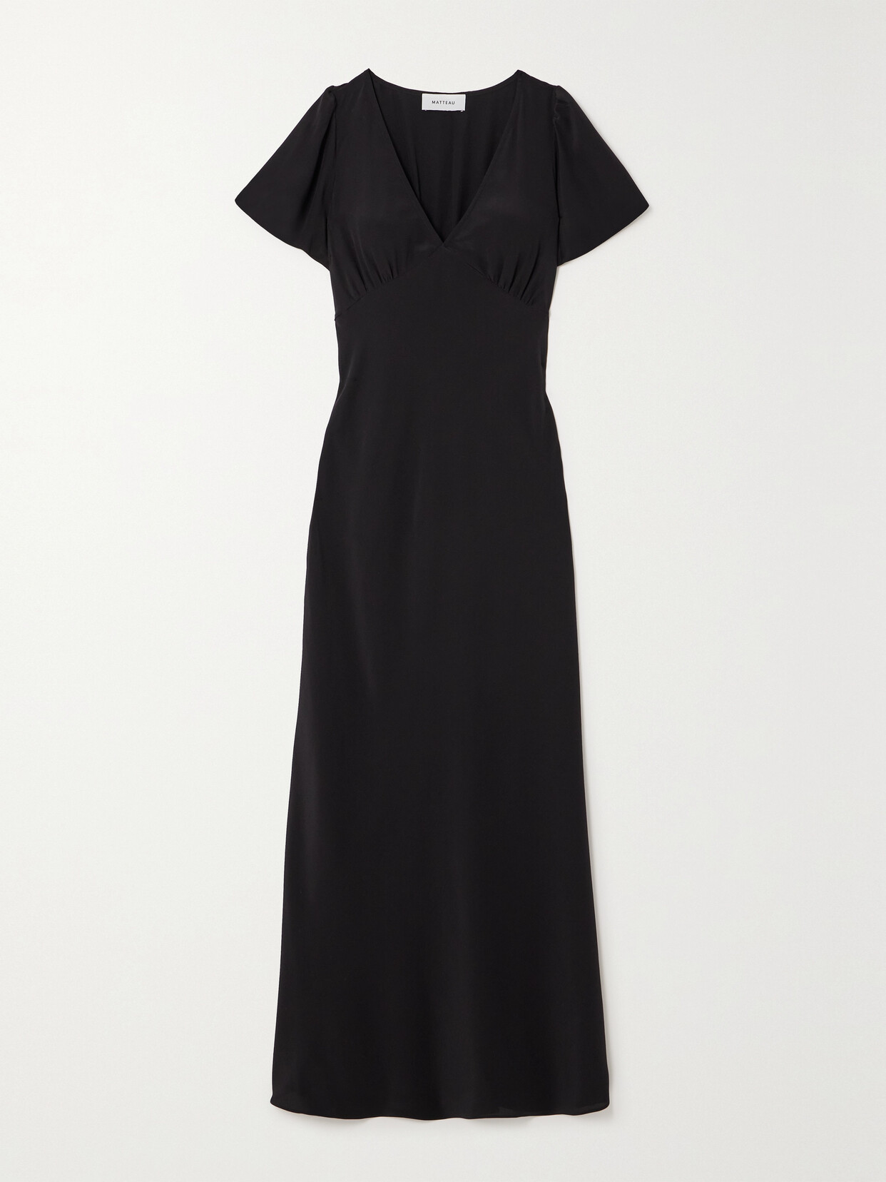 Matteau + Net Sustain Organic Silk Crepe De Chine Maxi Dress In Black