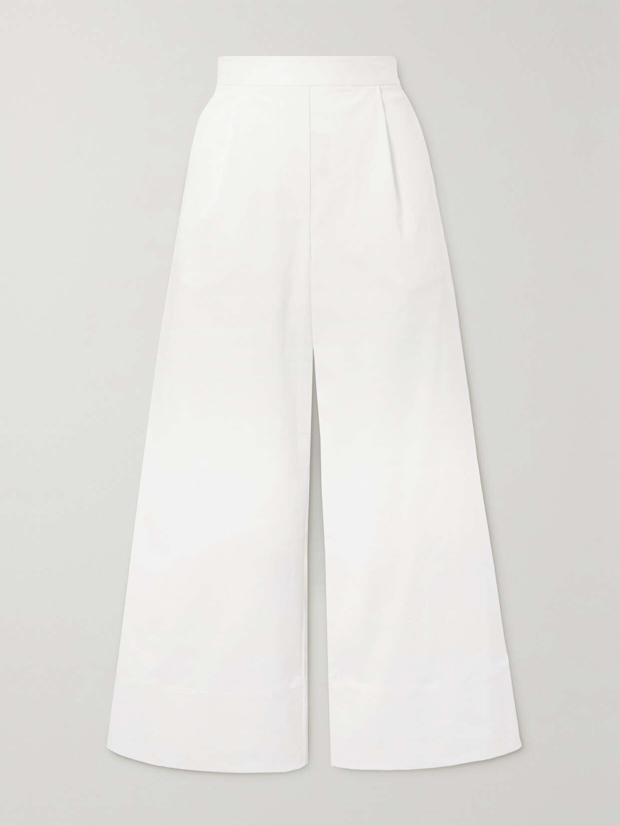 Matteau + Net Sustain Organic Cotton-blend Twill Straight-leg Pants In White