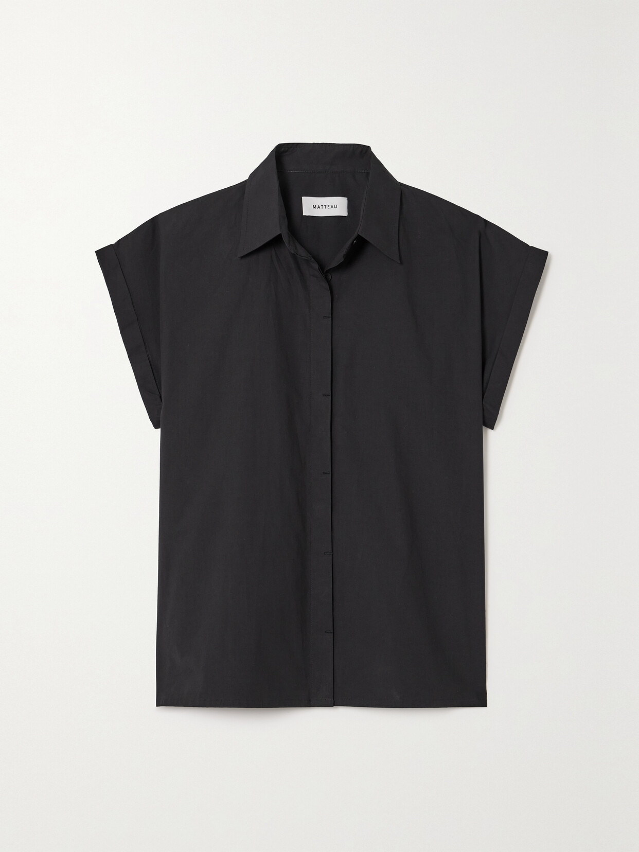 Matteau - + Net Sustain Organic Cotton-poplin Shirt - Black