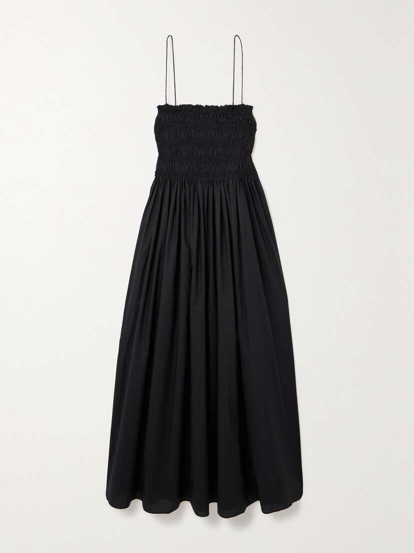 Matteau + Net Sustain Shirred Organic Cotton Midi Dress