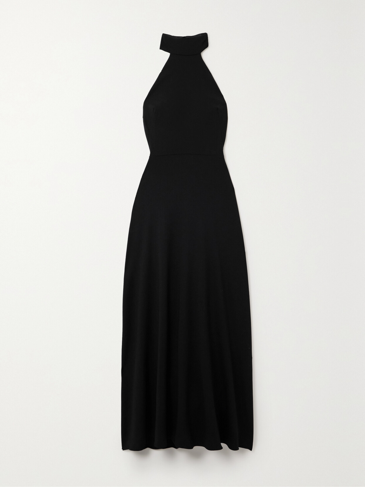 Matteau + Net Sustain Stretch-wool Halterneck Maxi Dress In Black