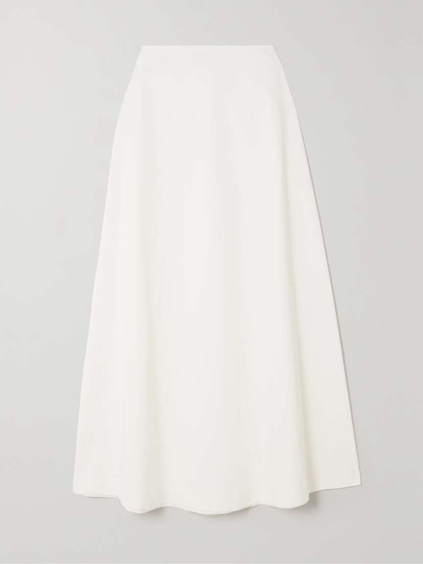 Matteau + Net Sustain Organic Cotton-blend Twill Midi Skirt