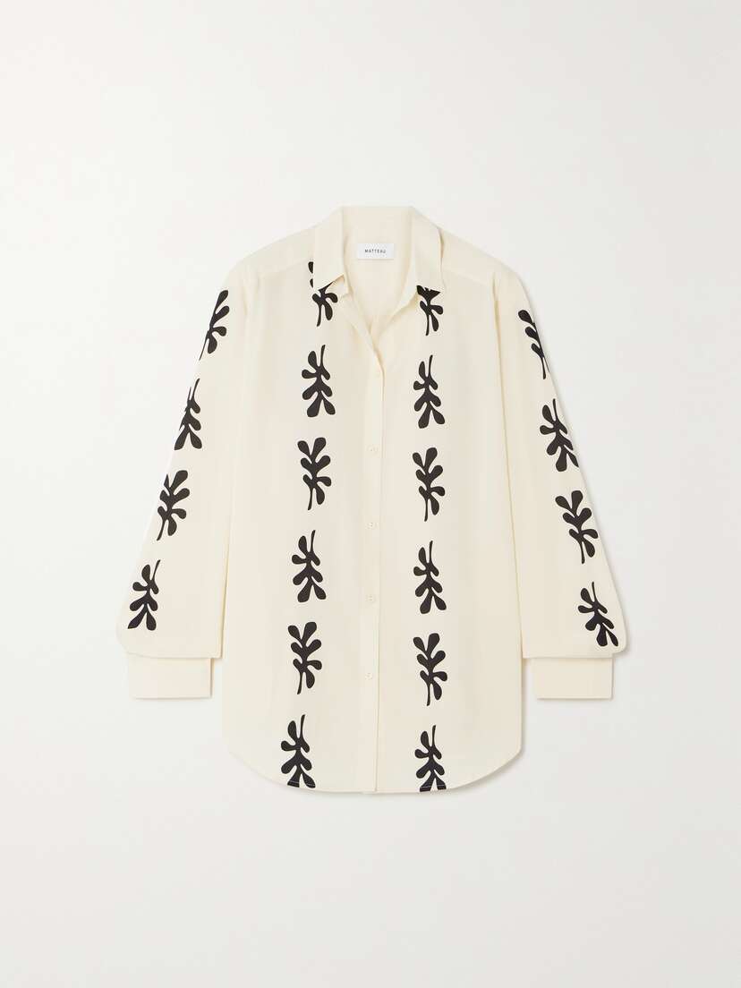 Matteau + Net Sustain Printed Organic Silk Shirt
