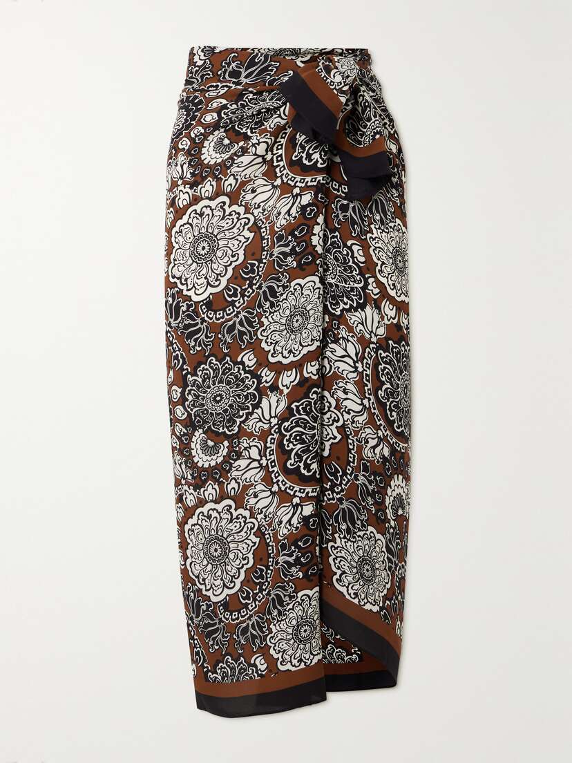 Matteau + Net Sustain Printed Organic Silk-georgette Pareo