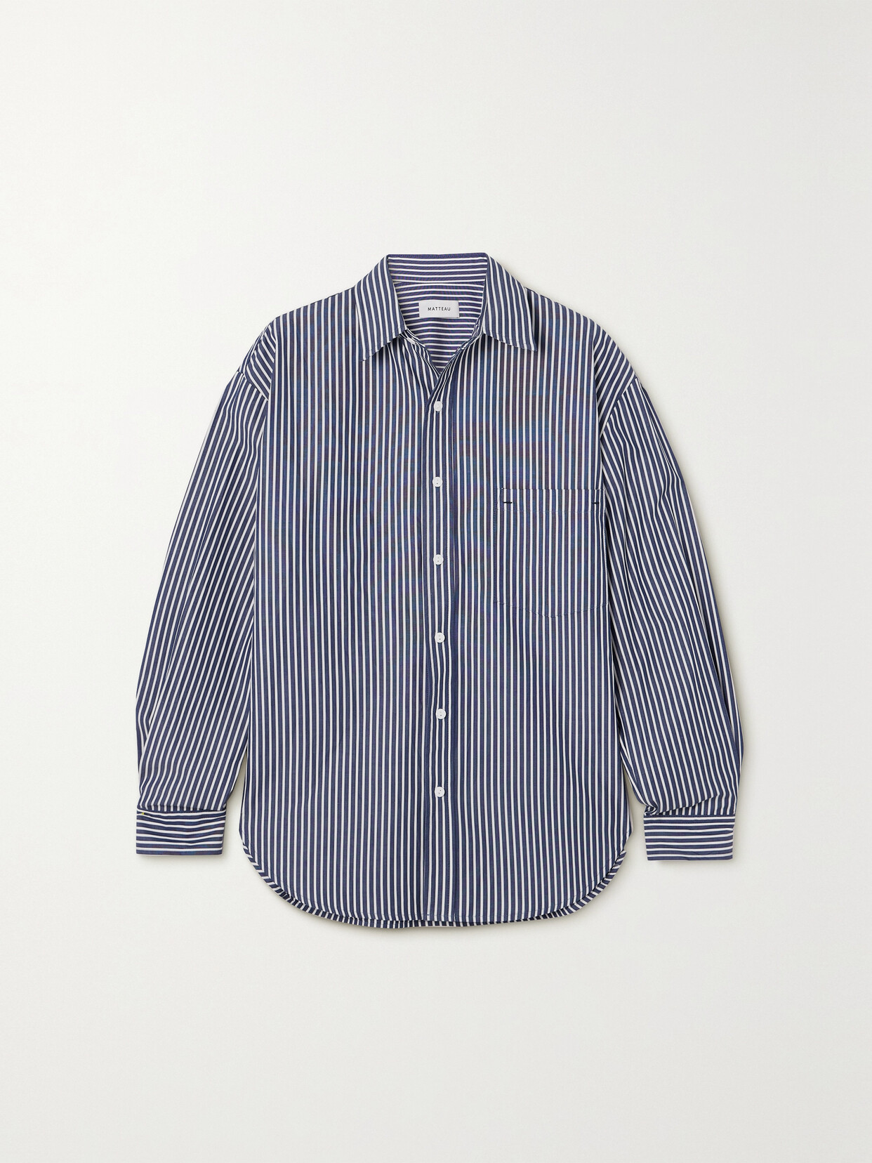 Matteau + Net Sustain Striped Organic Cotton-poplin Shirt - Blue