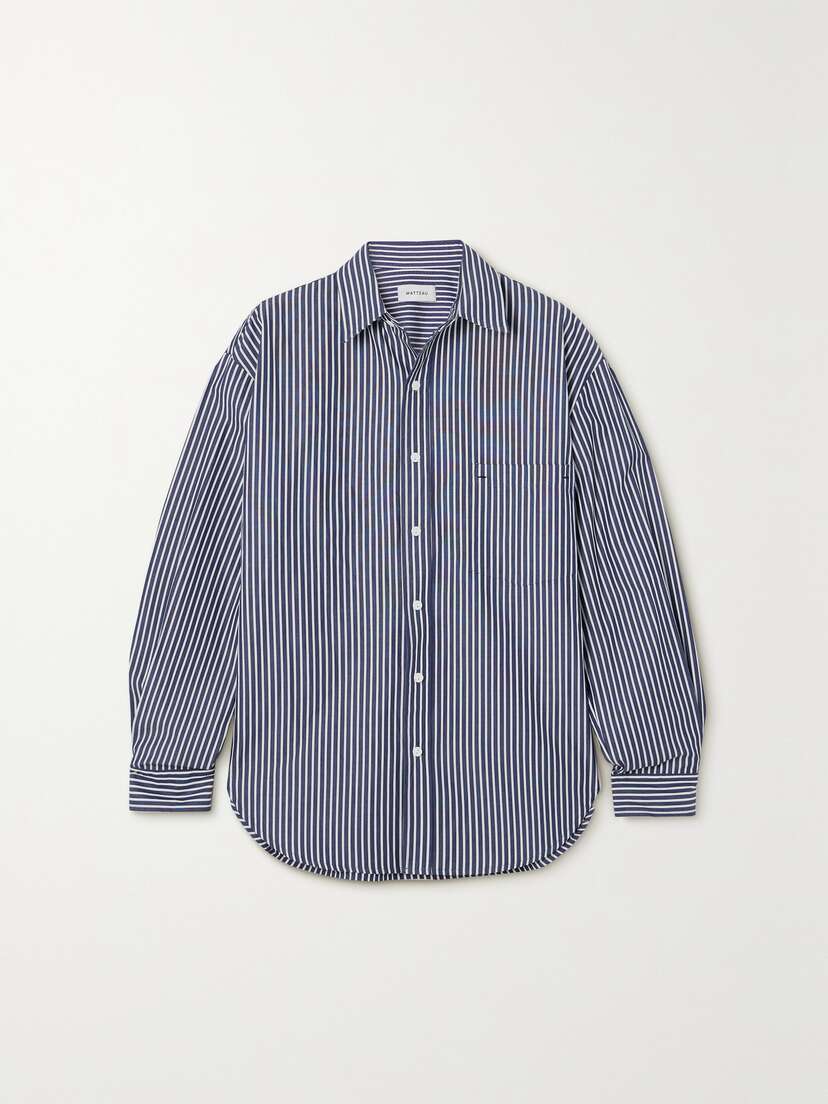 Matteau + Net Sustain Striped Organic Cotton-poplin Shirt