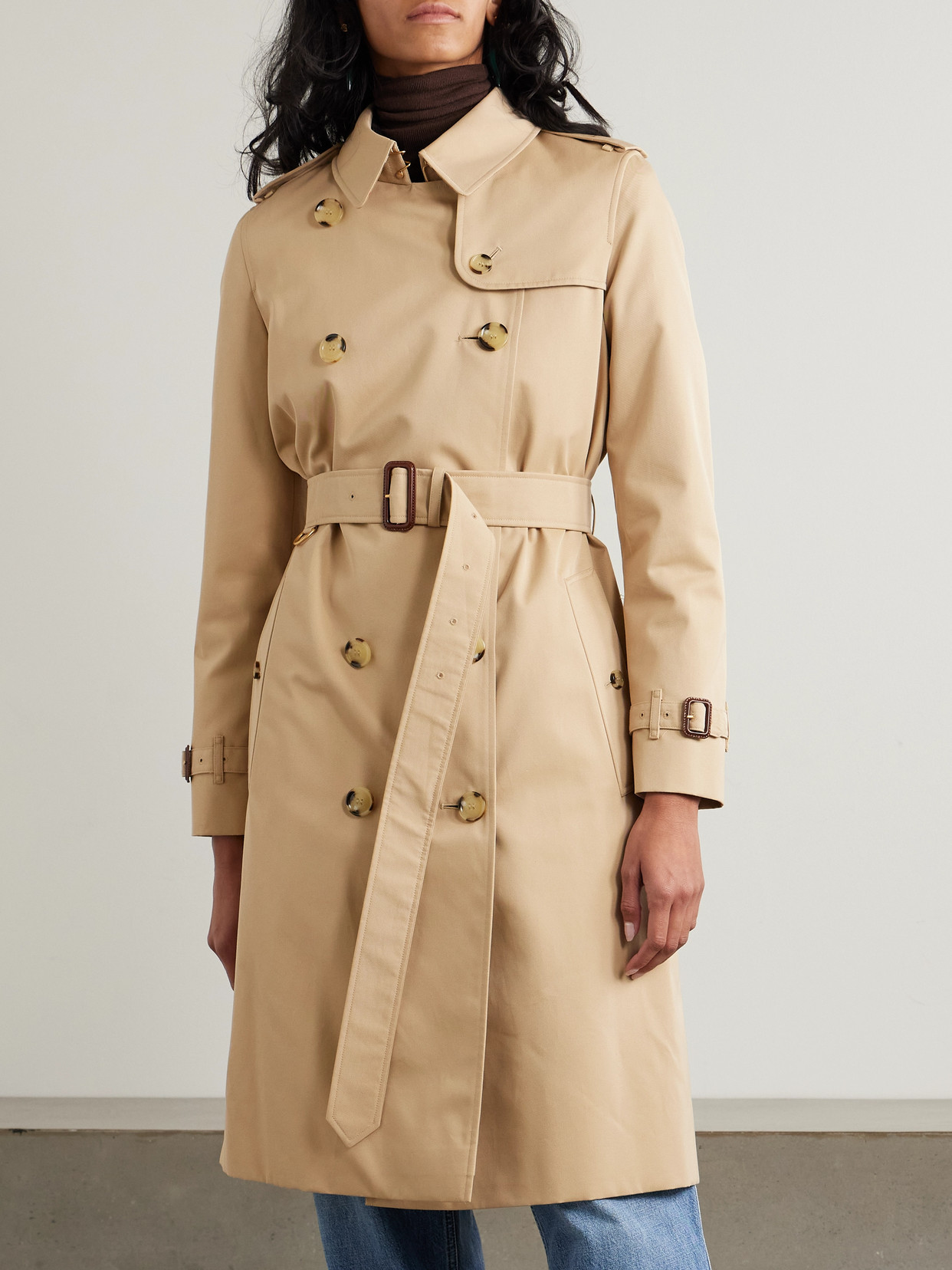 Kensington Long Organic Cotton-Gabardine Trench Coat