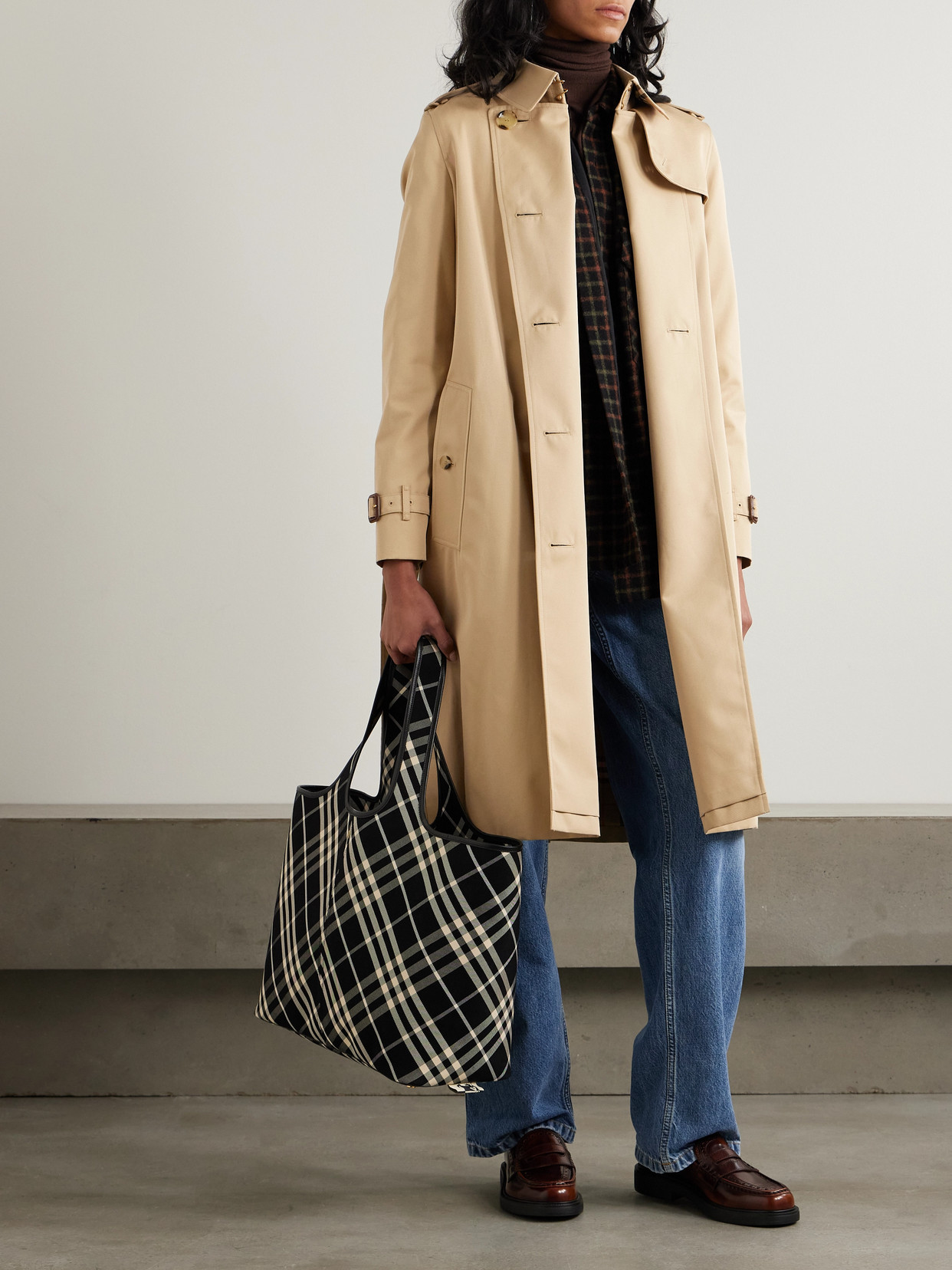 Kensington Long Organic Cotton-Gabardine Trench Coat
