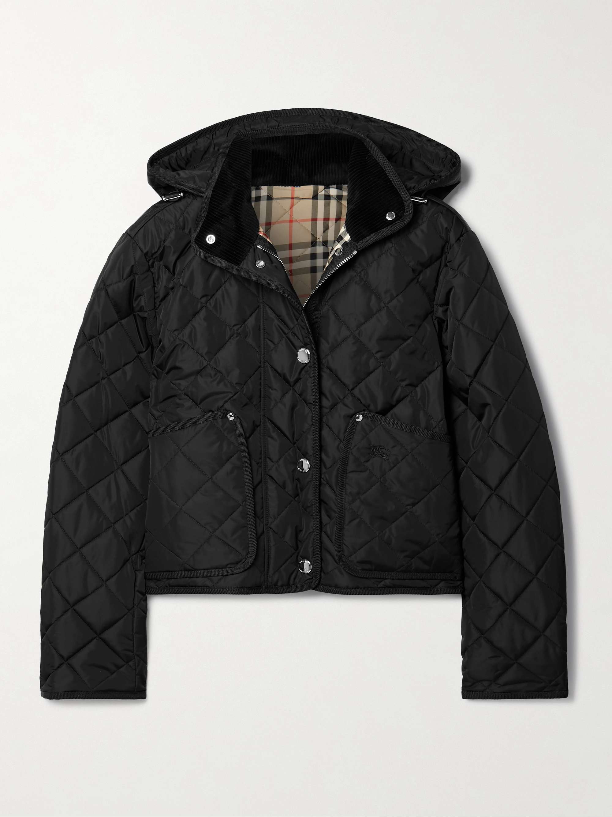 BURBERRY Grosgrain-trimmed quilted shell jacket | NET-A-PORTER