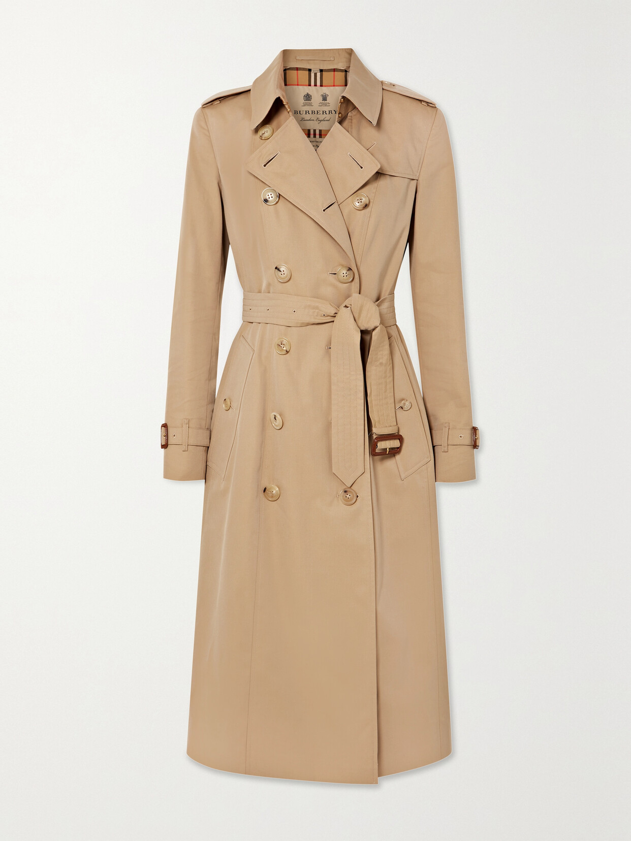 Burberry Chelsea Long Organic Cotton-gabardine Trench Coat In Neutrals