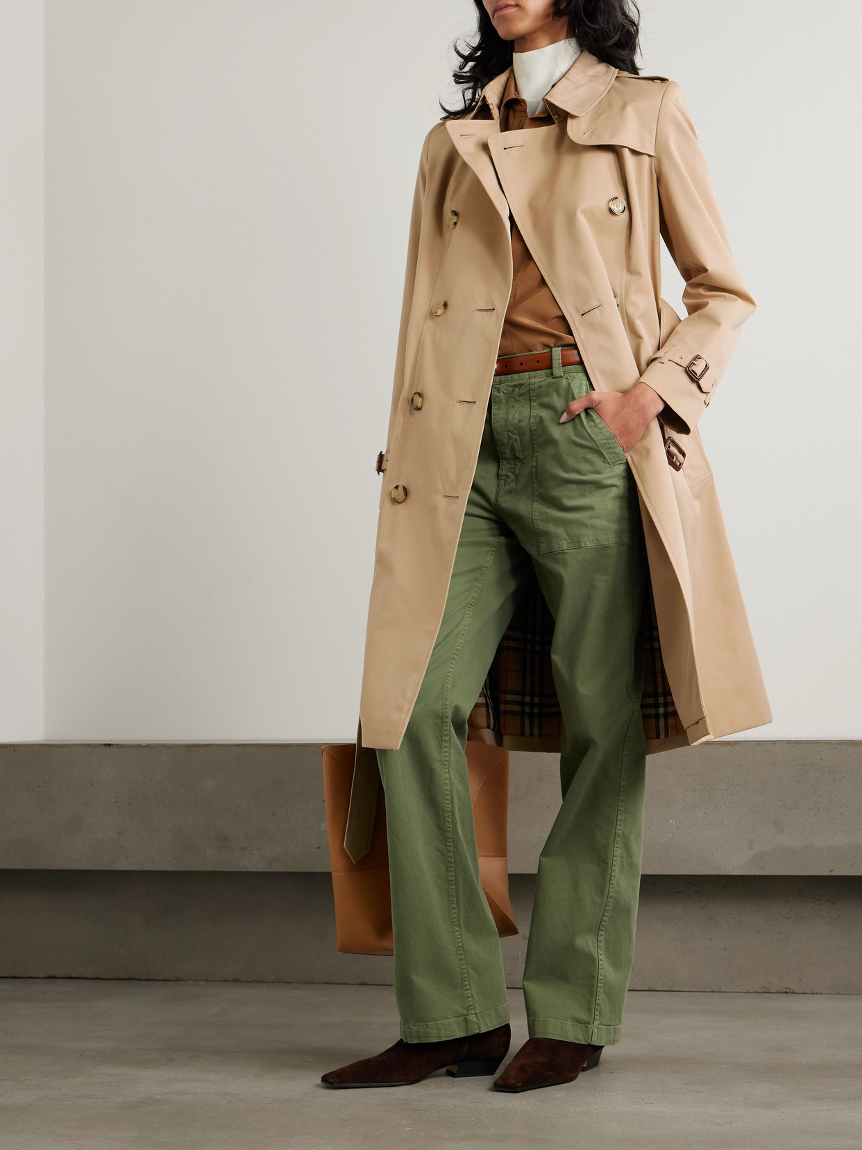 Chelsea Long Organic Cotton-Gabardine Trench Coat