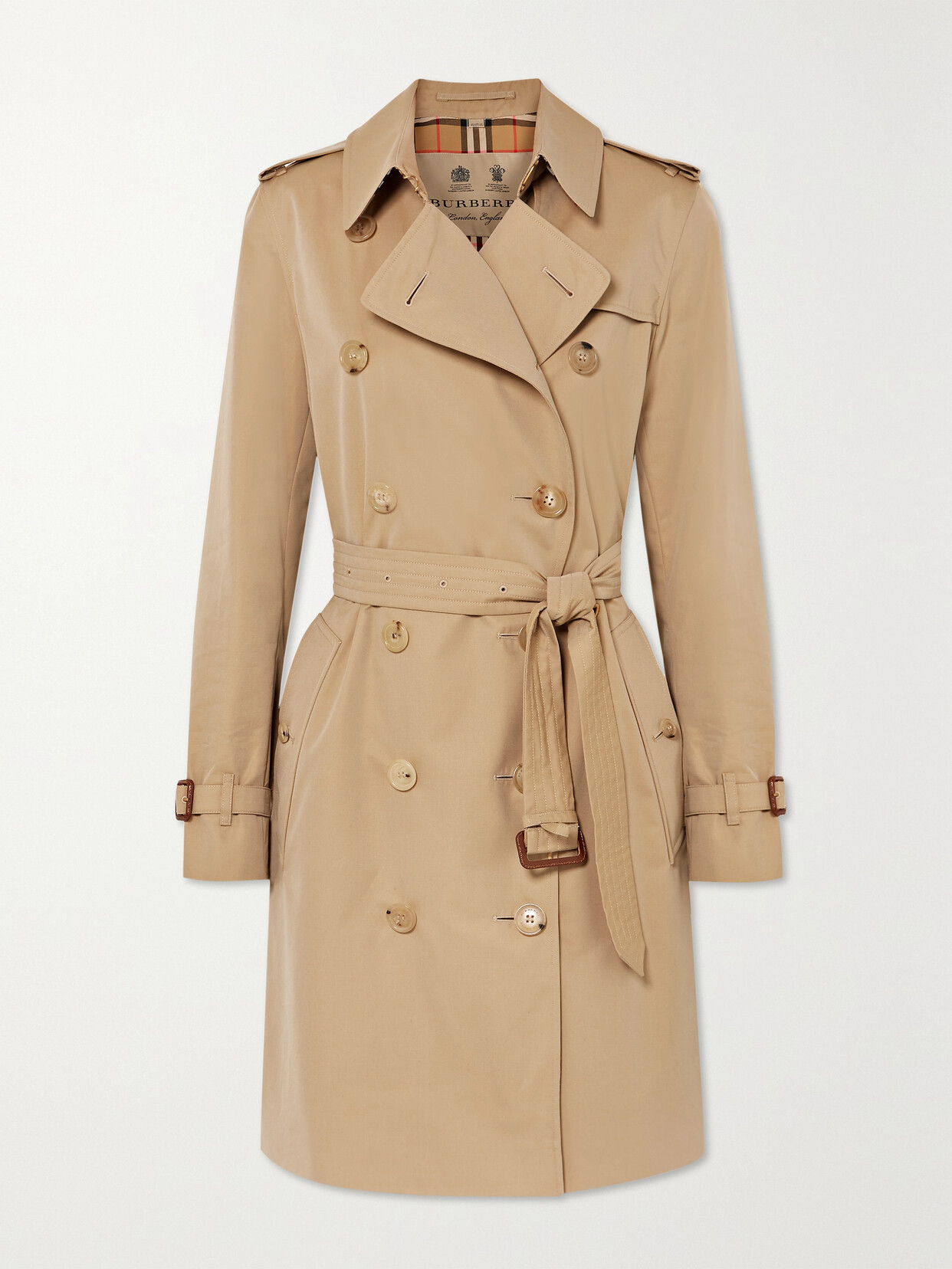 Burberry Kensington Organic Cotton-gabardine Trench Coat In Neutrals