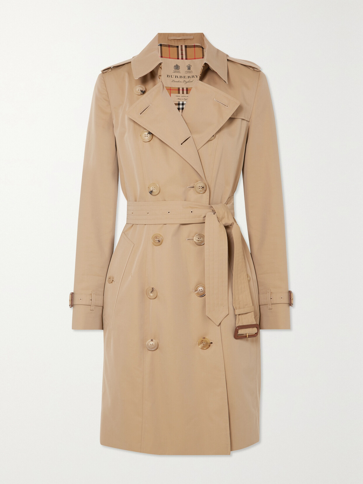 Burberry Chelsea Organic Cotton-gabardine Trench Coat In Neutrals