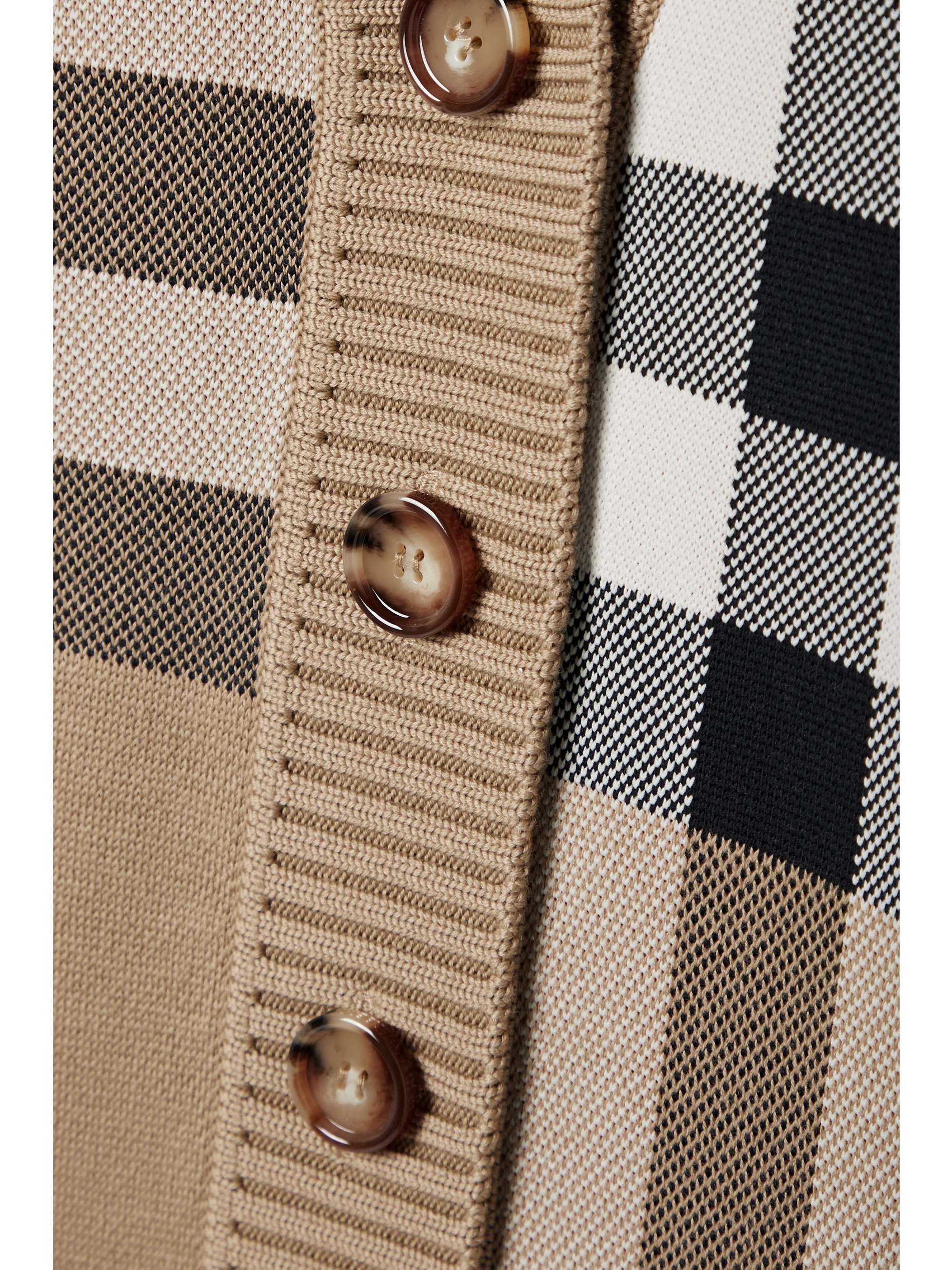 BURBERRY Checked jacquard-knit cardigan