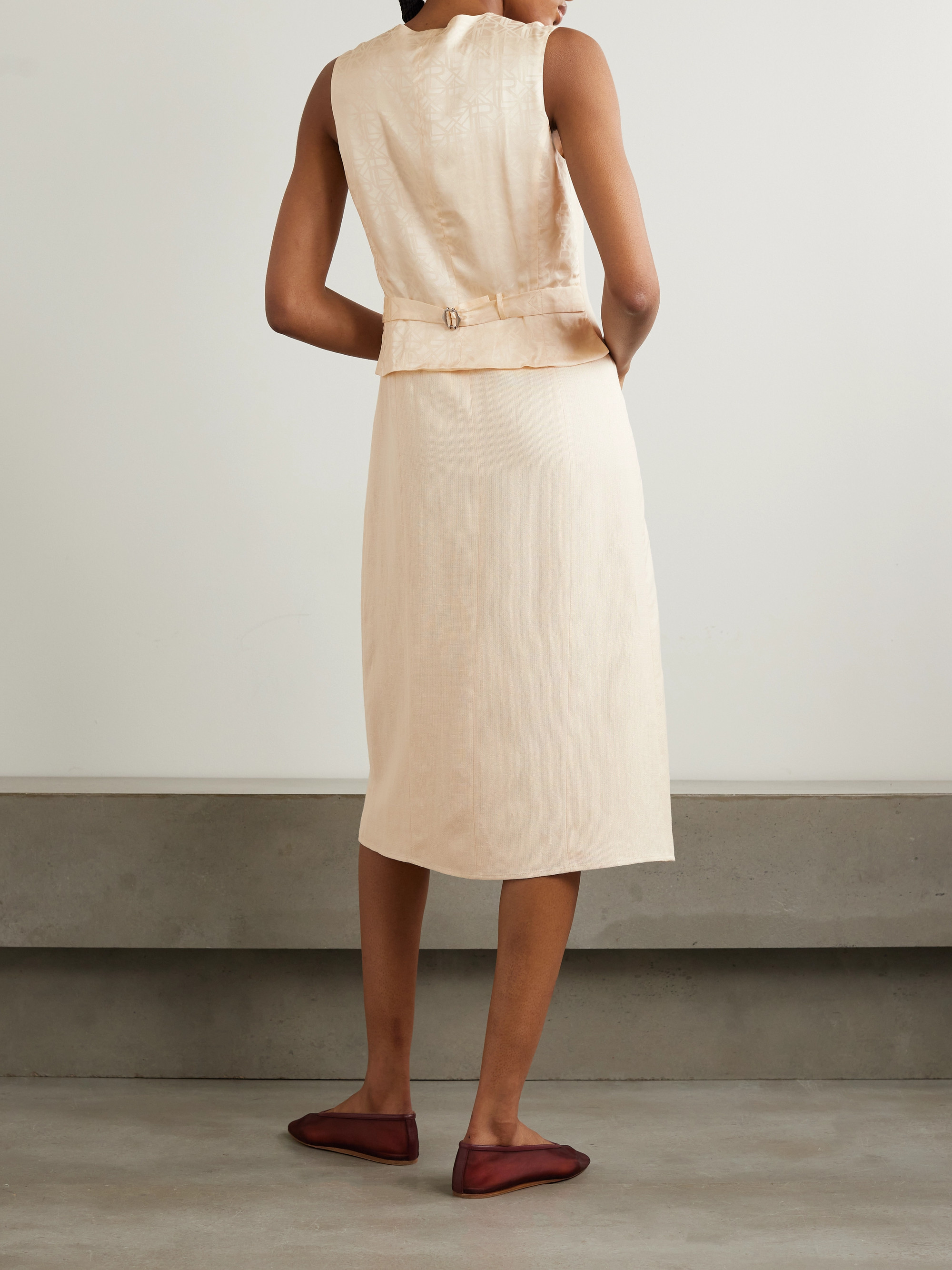 Ralph Lauren Collection Berke linen and silk-blend canvas midi dress