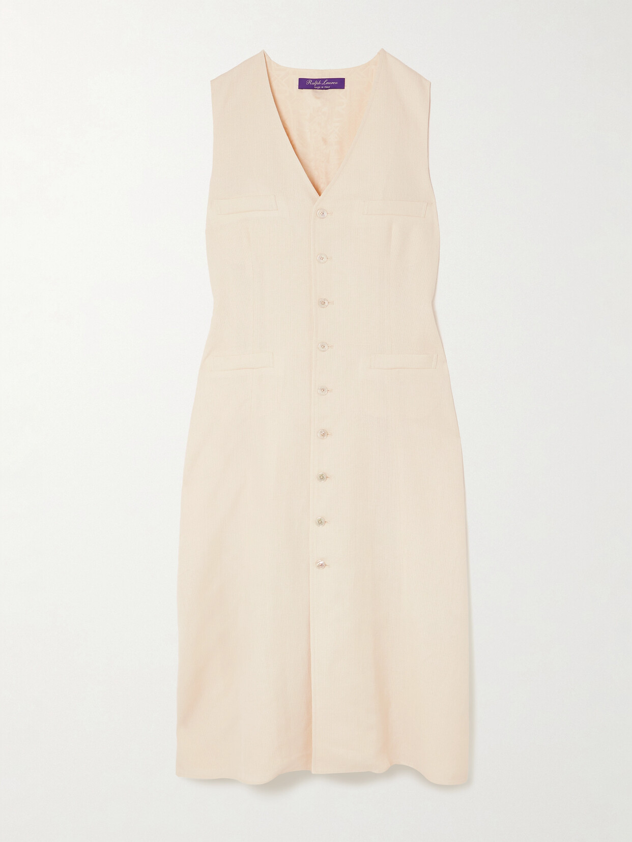 Ralph Lauren Collection - Berke Linen And Silk-blend Canvas Midi Dress - Neutrals